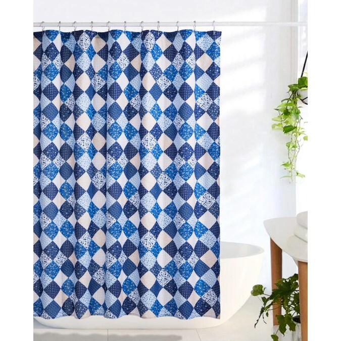 Country Living 72 In X Cotton, Brown Geometric Shower Curtain