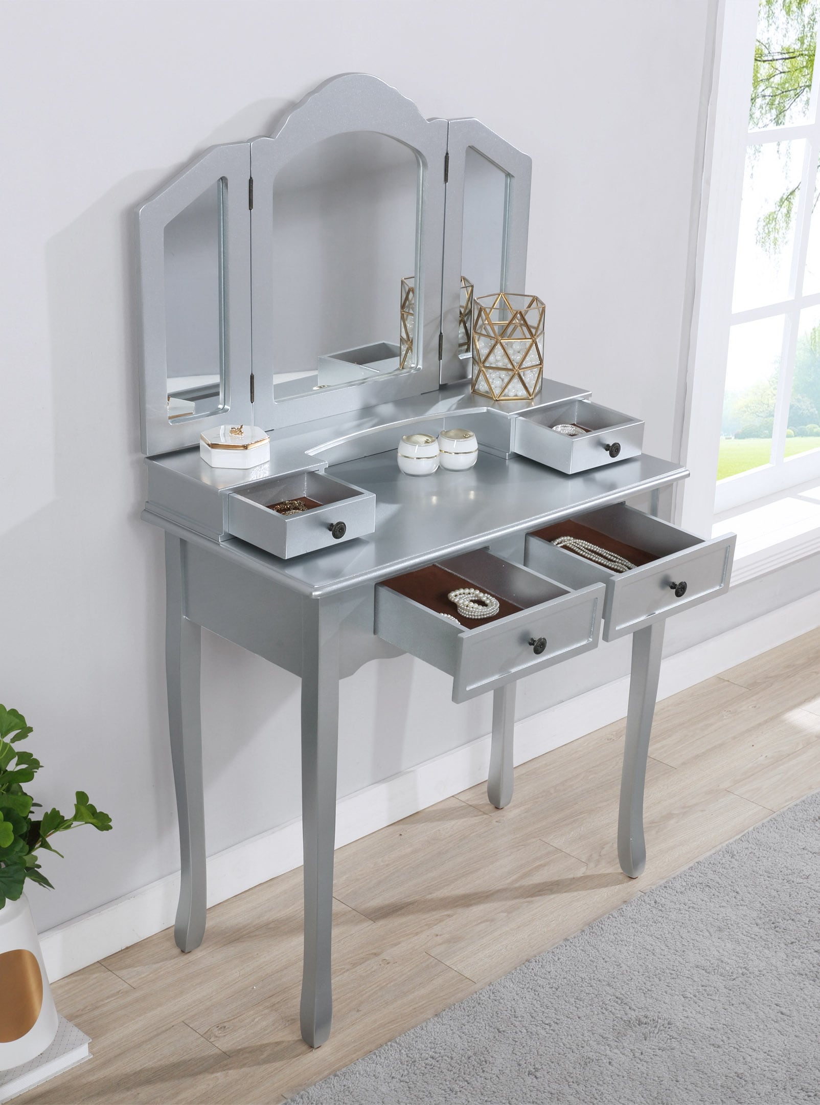 Roundhill Furniture 3413SL Bedroom-Vanities - View #3