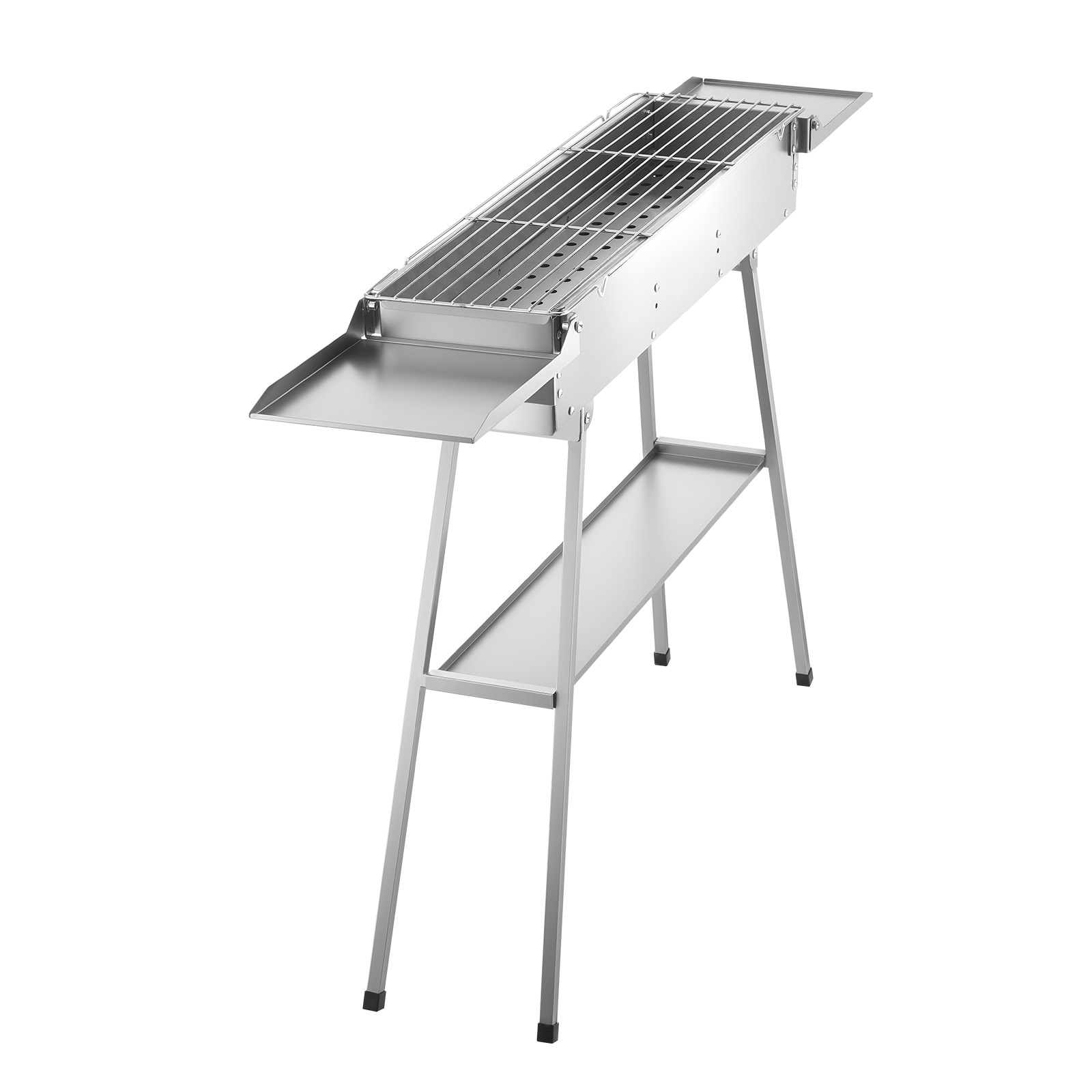 GIVIMO 250-sq in Foldable Charcoal Grill Portable Stainless-Steel BBQ with Liftable Charcoal Tray and Side Tables for Outdoor Camping Backyard and Tailgate Parties #LW038GIVSS1276