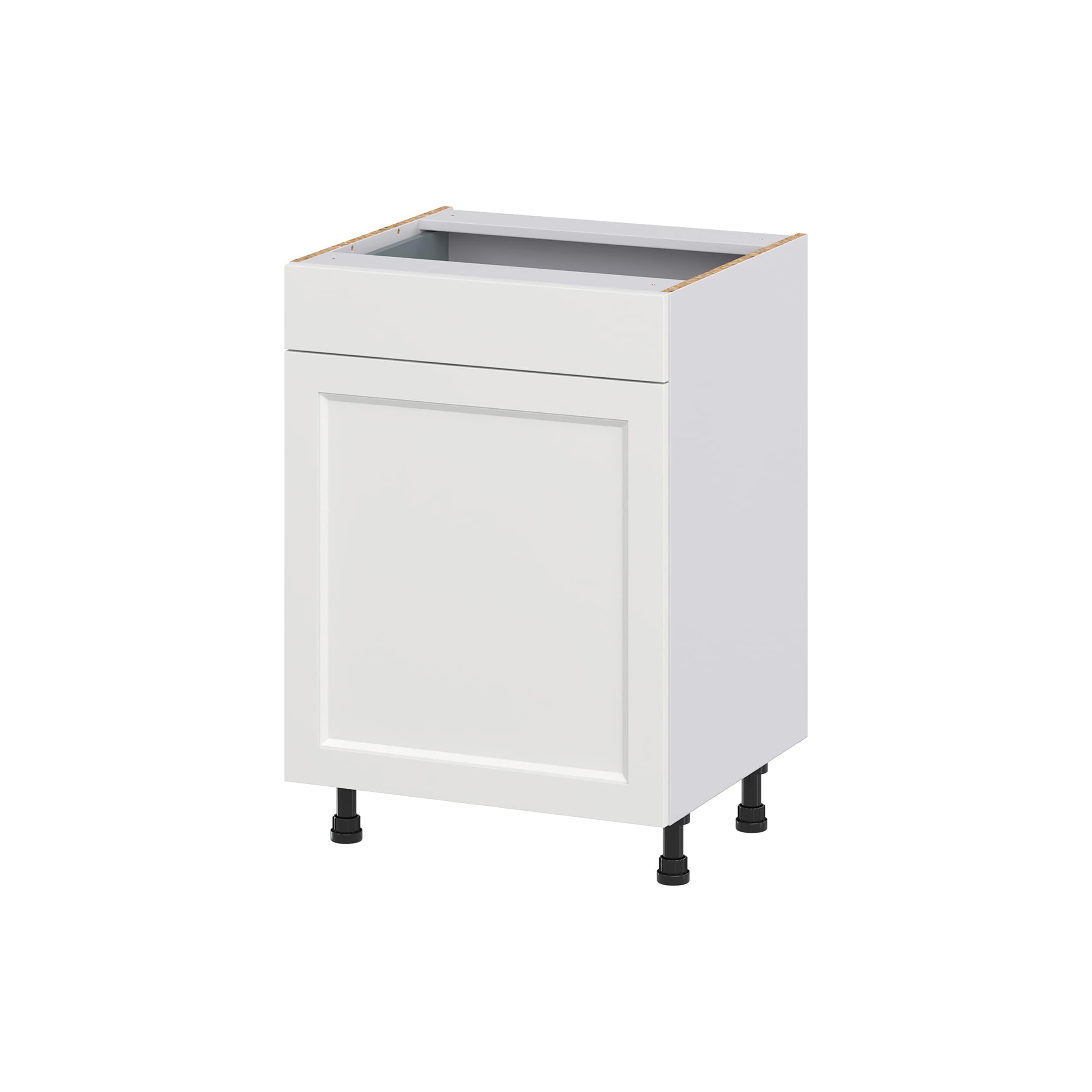 Hugo&Borg DSV24(L/R)-RI Riviera 24-in W x 34.5-in H x 21-in D Bright White Base Fully assembled Cabinet (Recessed Panel Shaker)
