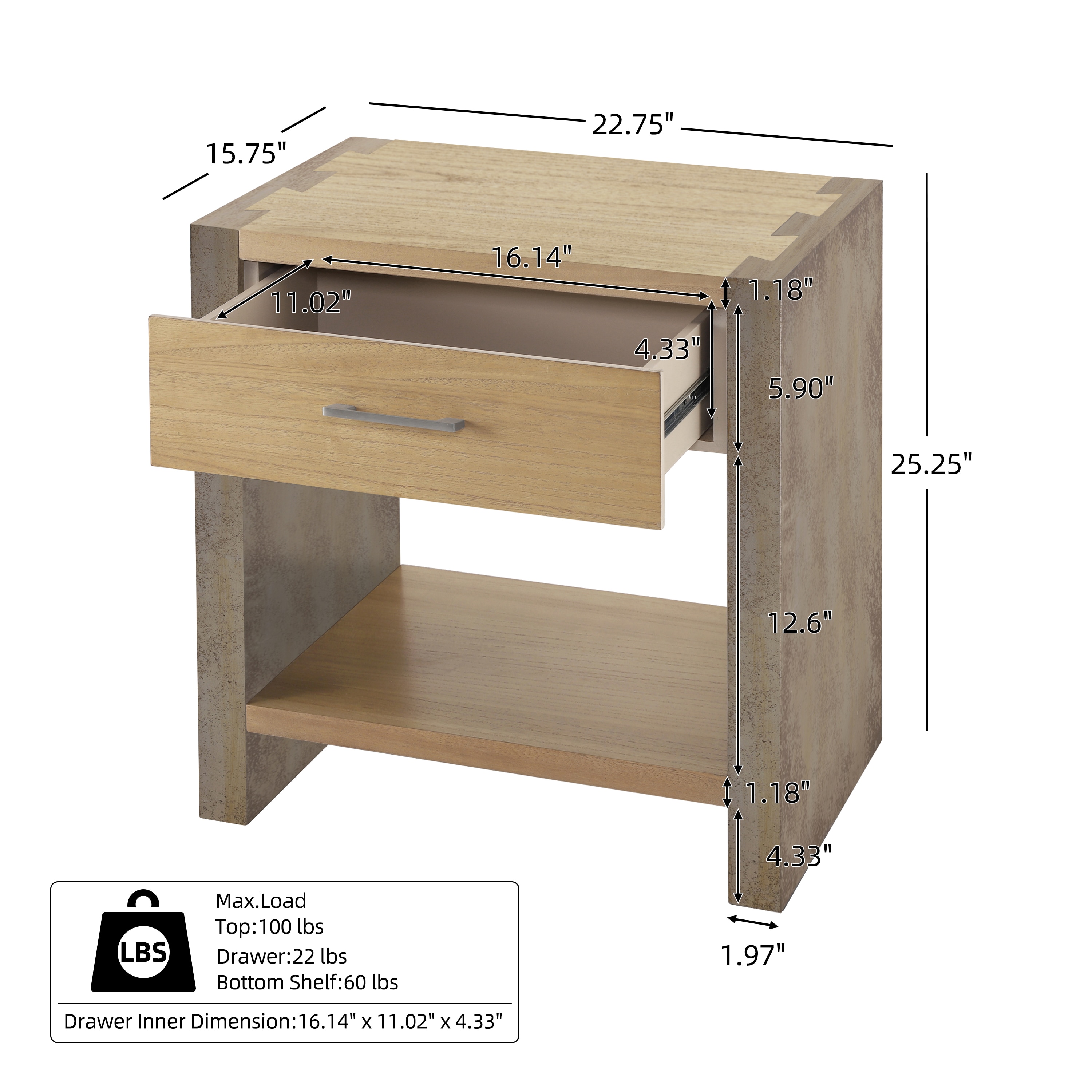 ModernLuxe L3P-N778P331008G nightstands - View #3