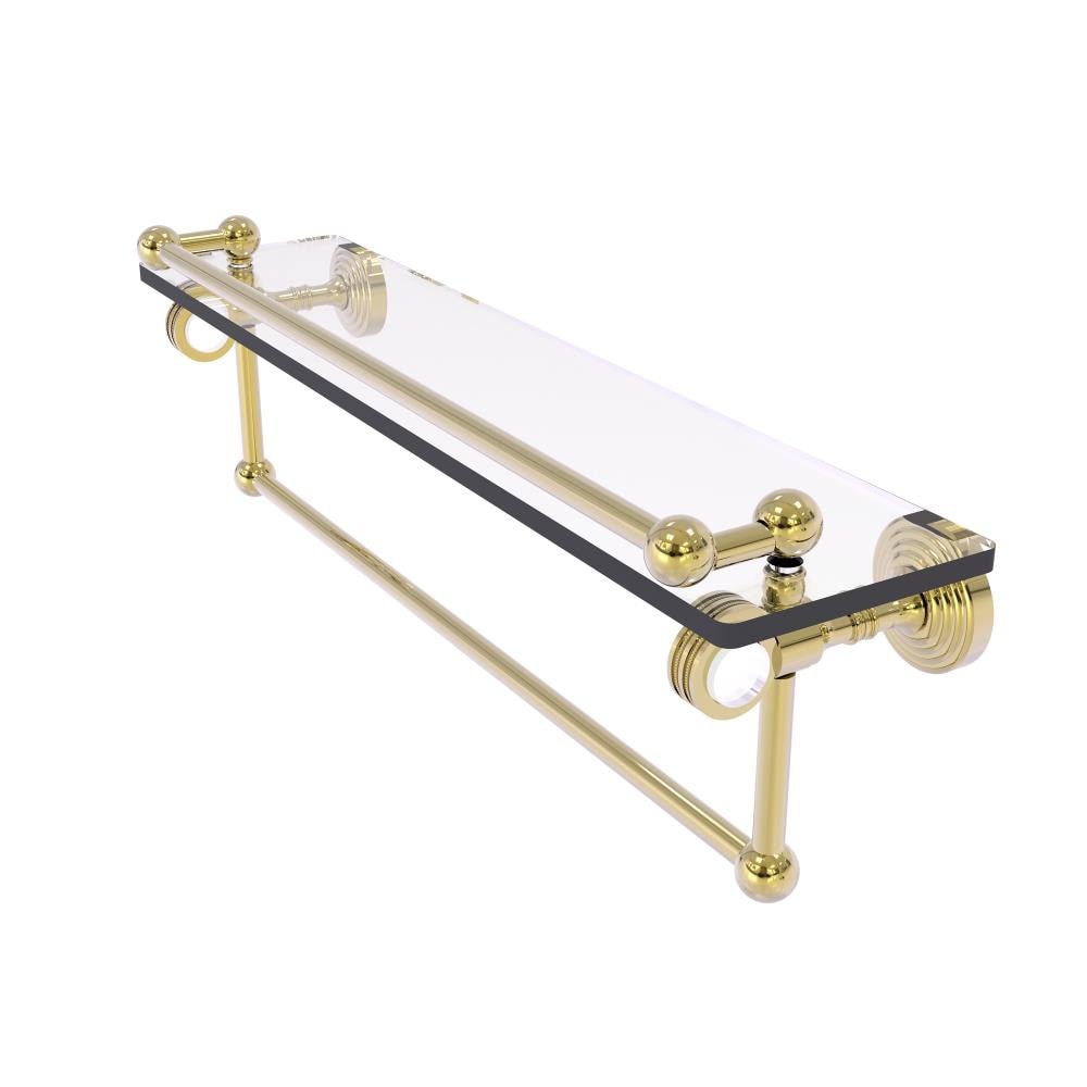 Allied Brass PG-1TBD-22-GAL-UNL Pacific Grove Unlacquered Brass Wall mount Bathroom Shelf ( 22-in x 6.8-in x 5-in )