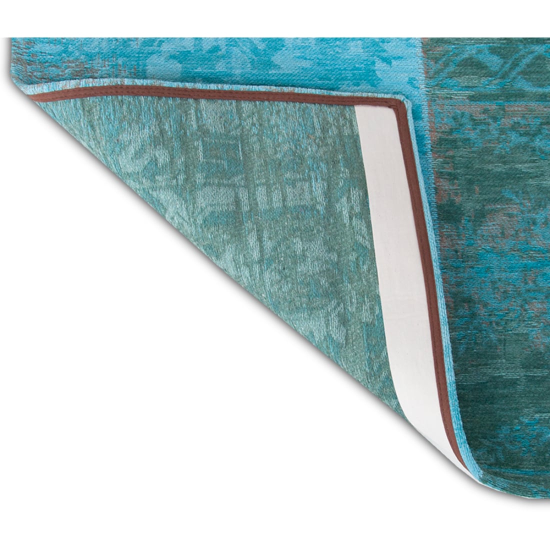 HomeRoots 4000380572 Rag Cotton Light Blue Dark Blue Red Rectangular Indoor Abstract Vacuum regularly Area rug