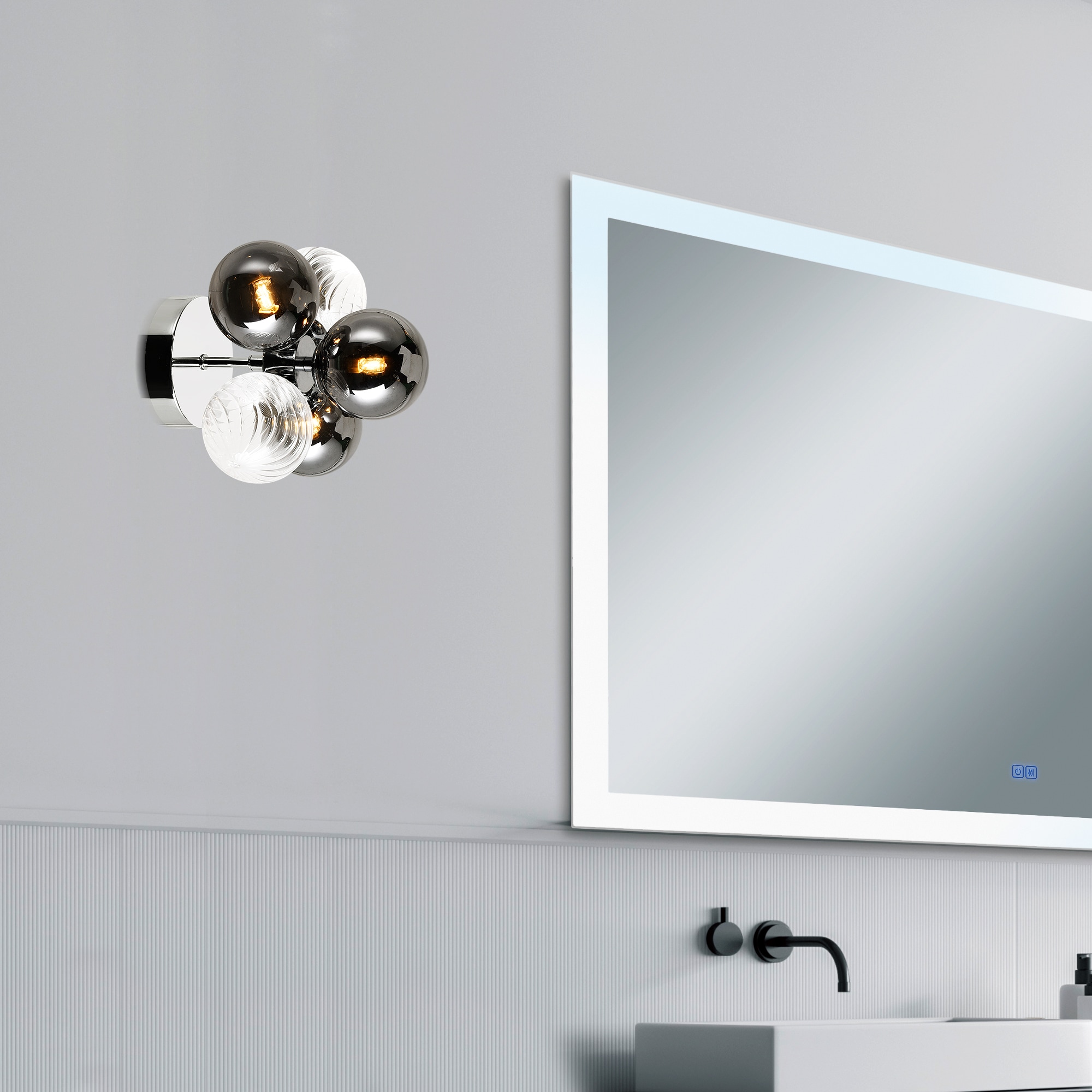 CWI Lighting 1205W9-3-601 Pallocino 9-in W 3 -Light Chrome Wall Sconce