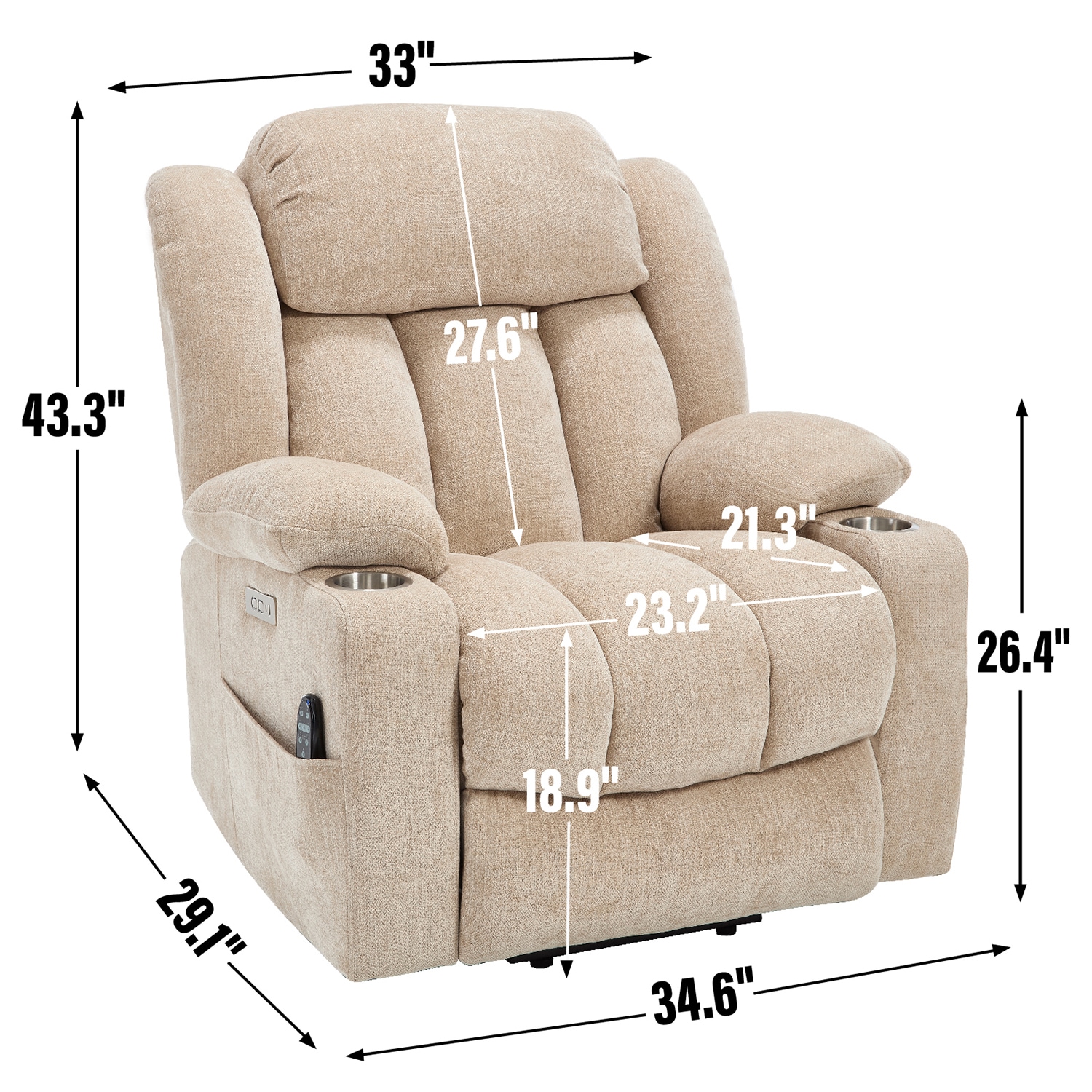 GZMR QN-8027-BR recliners - View #11