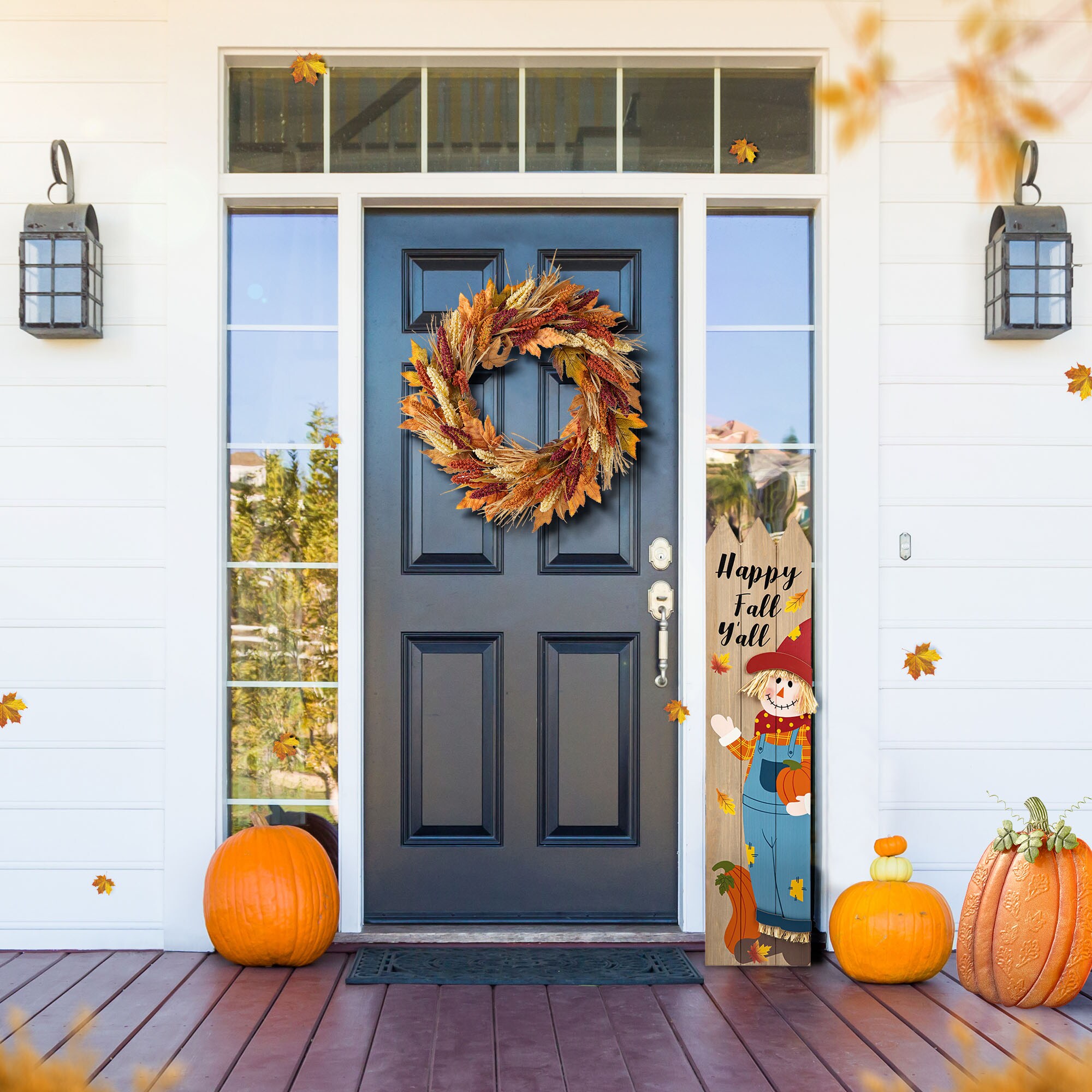 Glitzhome 2019500018 Artificial-Thanksgiving-Wreaths - View #6