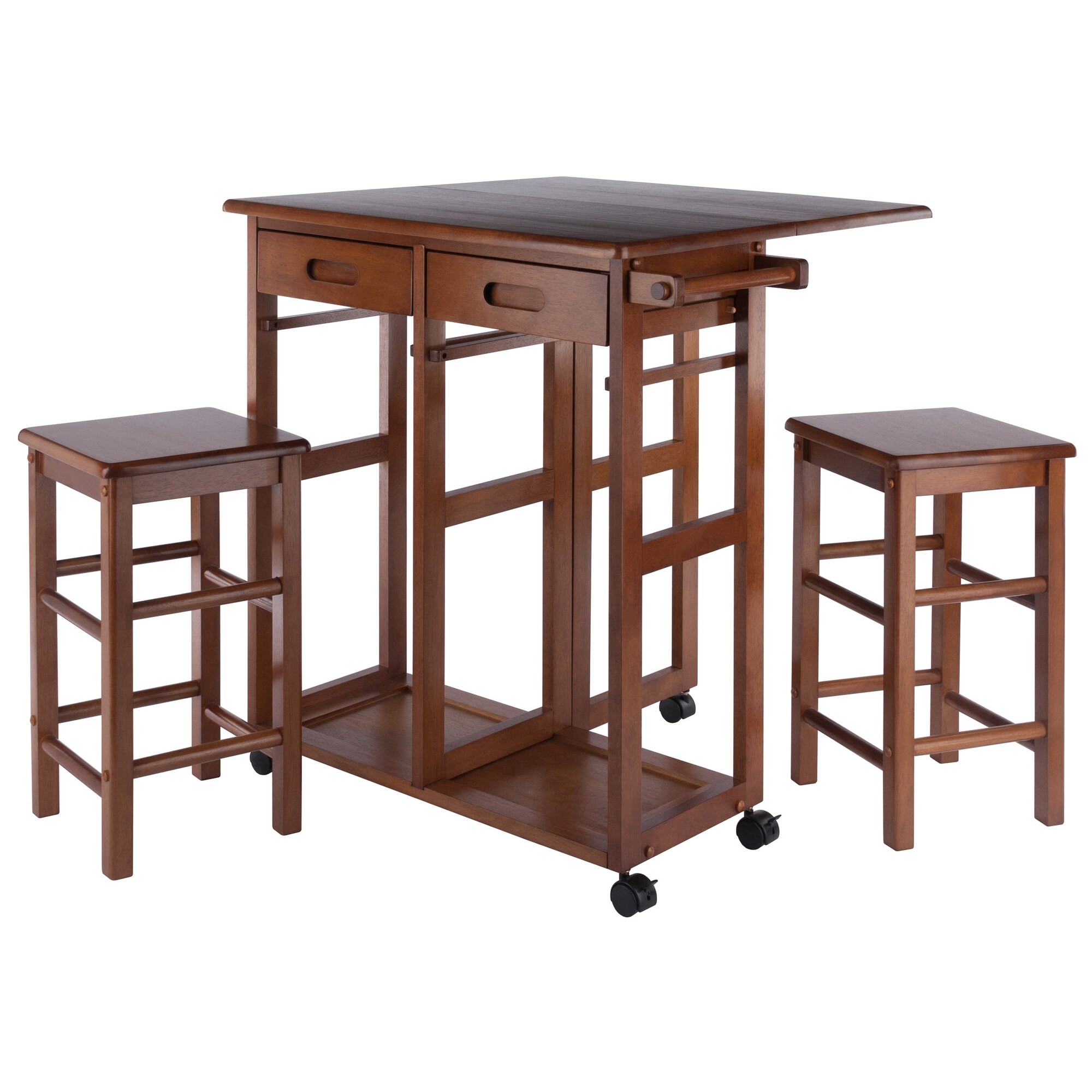 Winsome Wood Wood Base with Wood Top Rolling Kitchen Cart (20.47