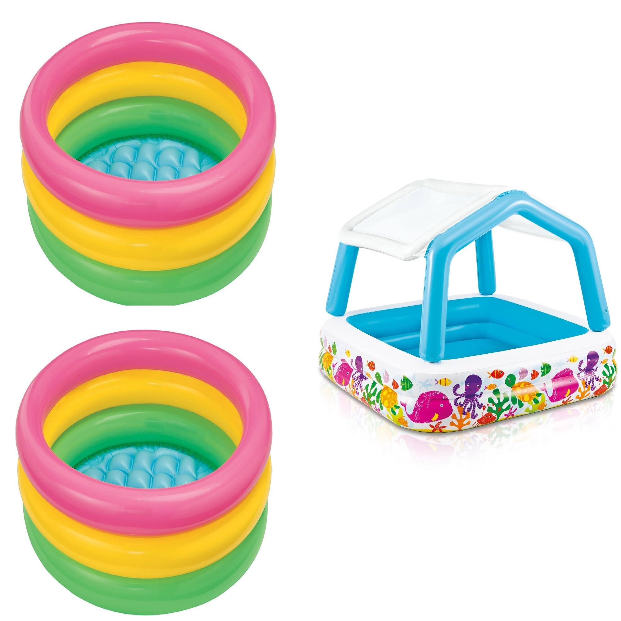 Intex 177177 34-Inches L x 34-Inches W Multiple Round Kiddie Pool