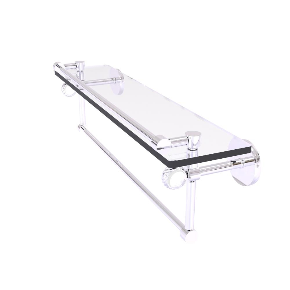 Allied Brass CV-1TBT-22-GAL-PC Clearview Polished Chrome Wall mount Bathroom Shelf ( 22-in x 6.7-in x 5-in )