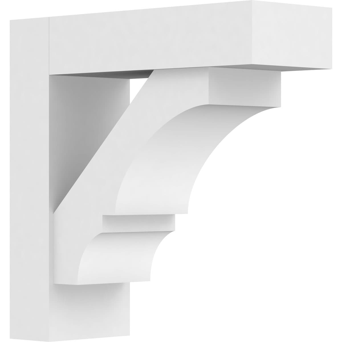 Ekena Millwork BKTP05X14X14BOA05 Standard Balboa 5-in x 14-in x 14-in White PVC Standard Bracket