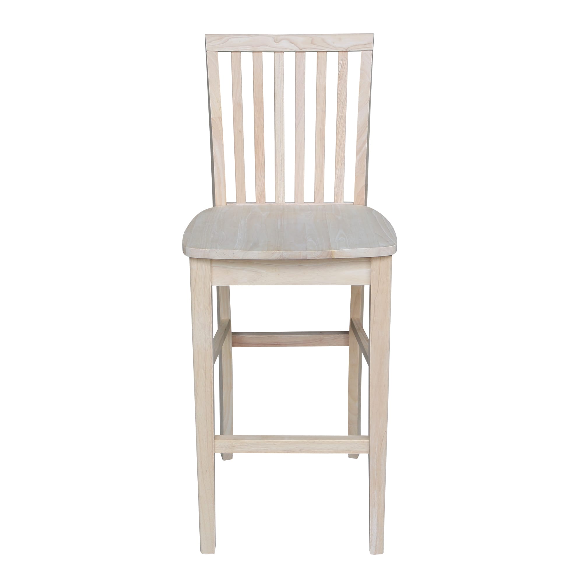 Parawood Mission Style Bar Height Stool, Unfinished Brown