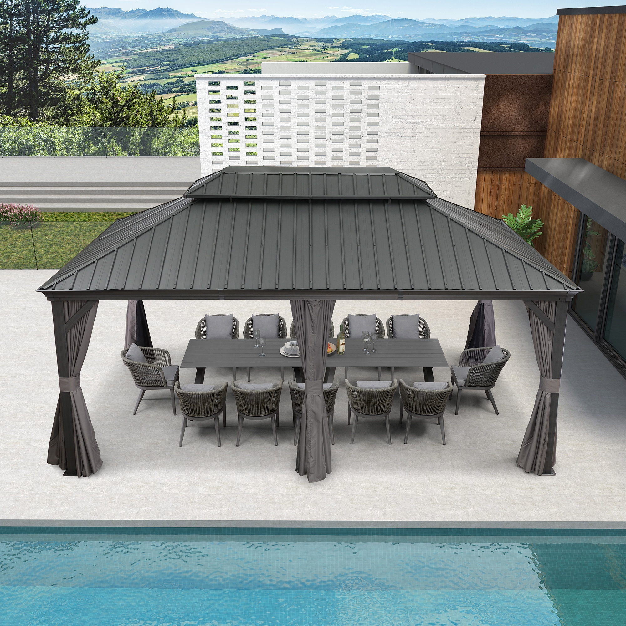 PURPLE LEAF LS04GHTG1218 Wood-Resin-Gazebos - View #4