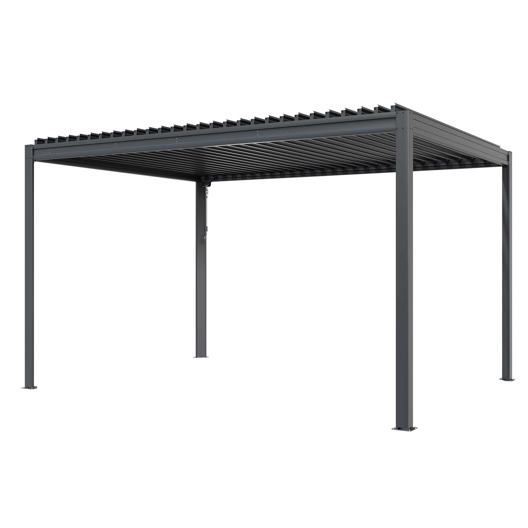 Mondawe MD-LGMF1631-G 10-ft W x 13-ft L x 7-ft 8-in H Gray Metal Freestanding Pergola with Canopy