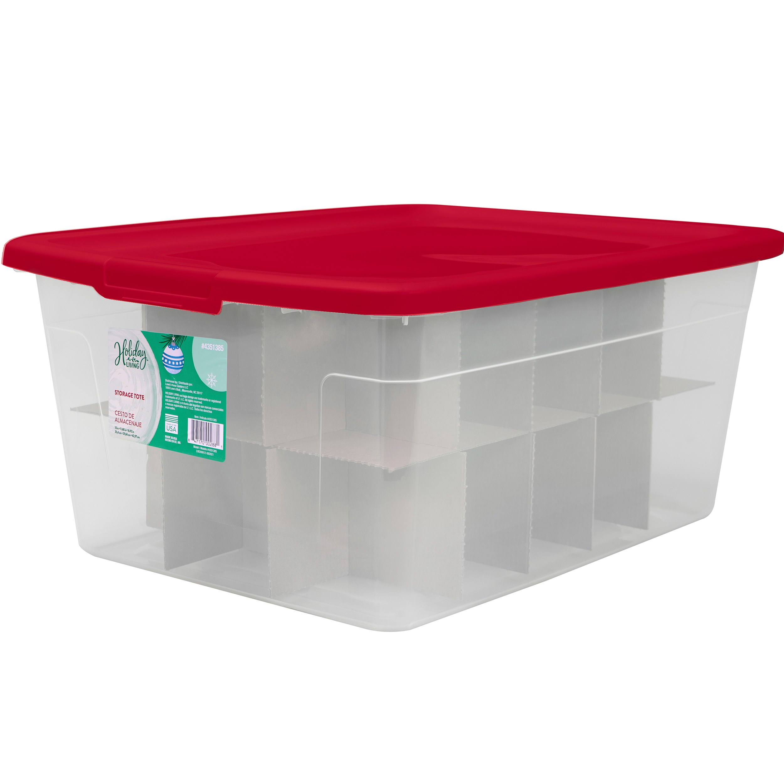 Holiday Living Small 3.75-Gallons (15-Quart) Clear W/Red Lid