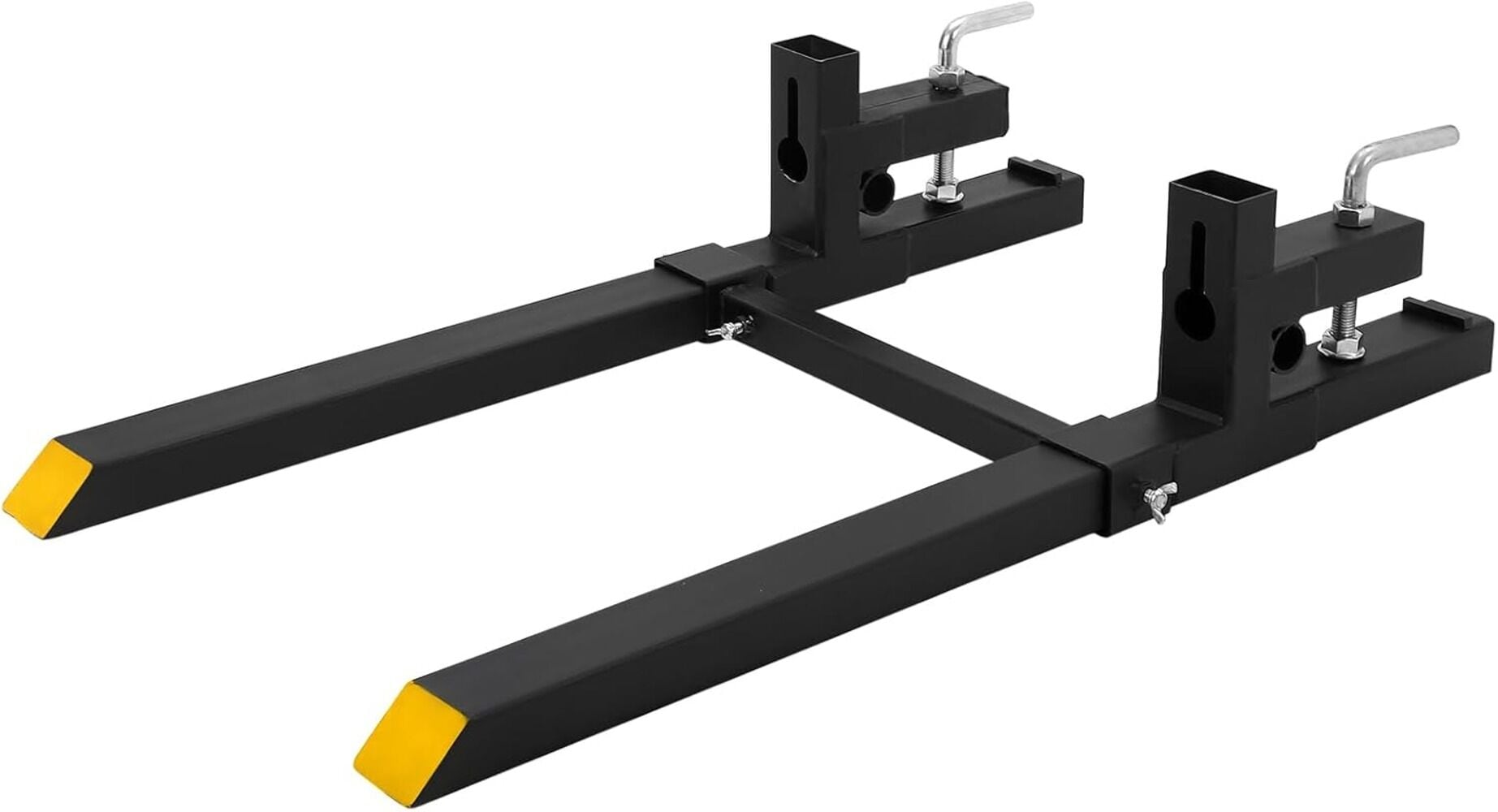 Garvee LMY-PHO-15G5UGRF 60 In Clamp On Pallet Forks 4000 Lbs Heavy Duty With Adjustable Stabilizer Bar For Skid Steer Tractor Loader
