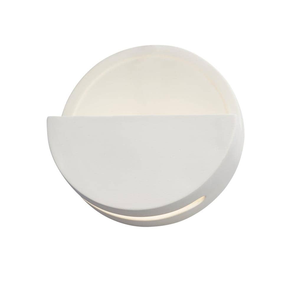 Justice Design Group CER-5615-BIS Ambiance 8-in W 1 -Light White Transitional Integrated LED Wall Sconce
