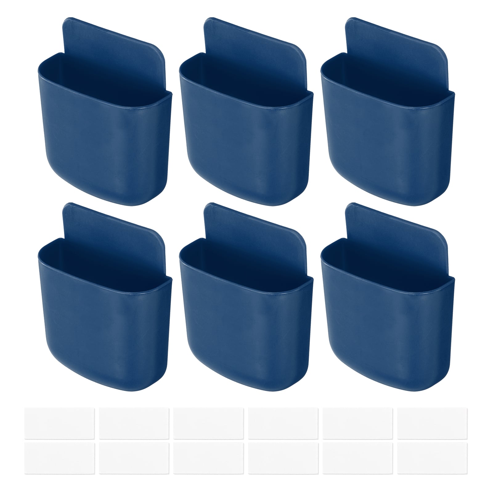 PATIKIL Remote Control Holder/6 Pack Wall Mount Sticky Organizer Hole-Free Storage Box for Home Office/Blue