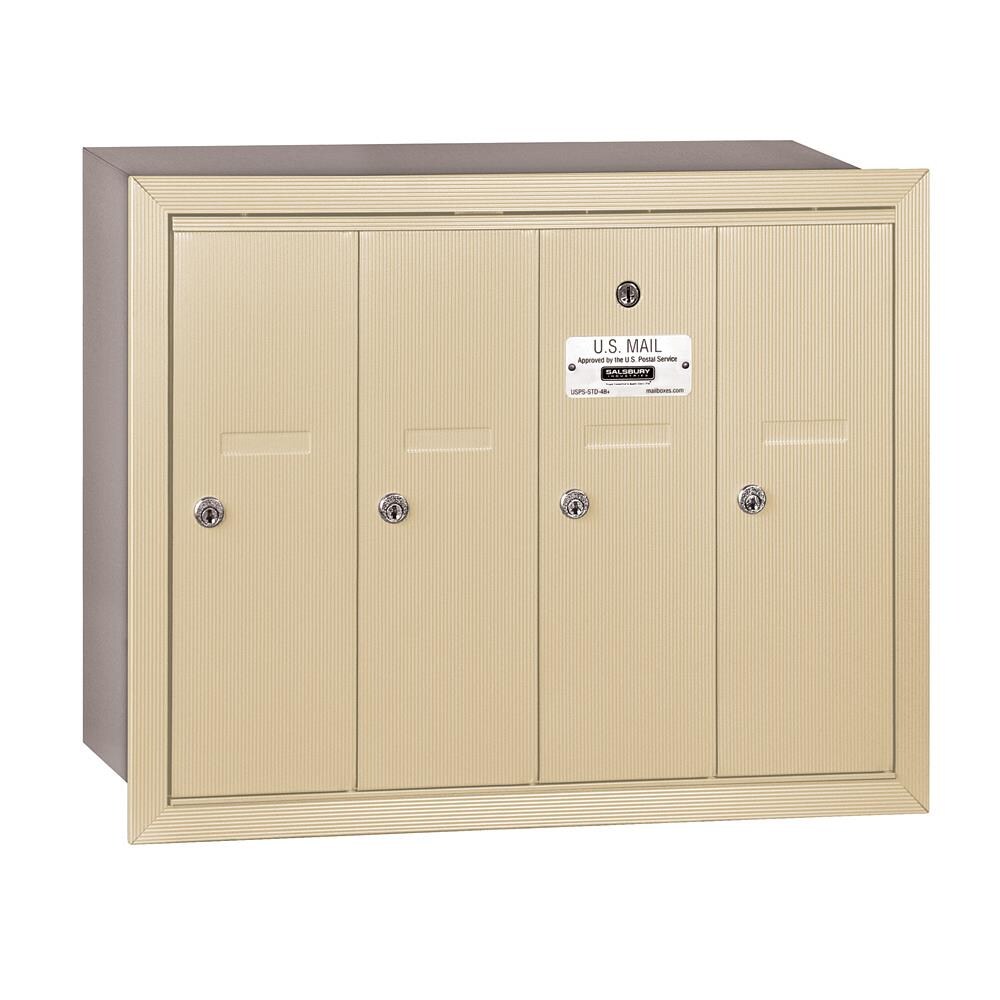 SALSBURY INDUSTRIES 3504SRP Recessed Mount Brown Metal Extra Large Lockable Cluster Mailbox