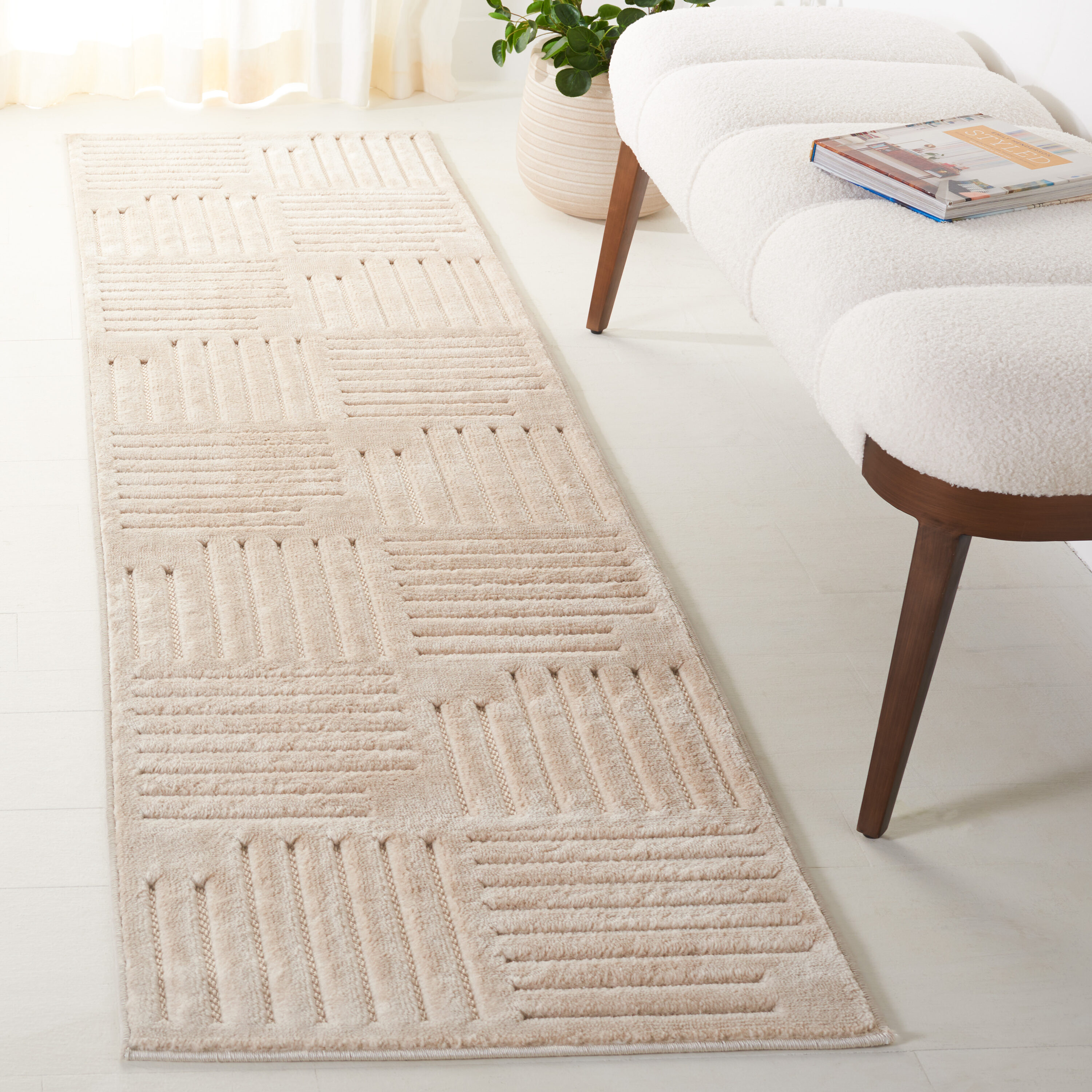 Selena 678B Beige 2 x 8 Rectangular Runner rug