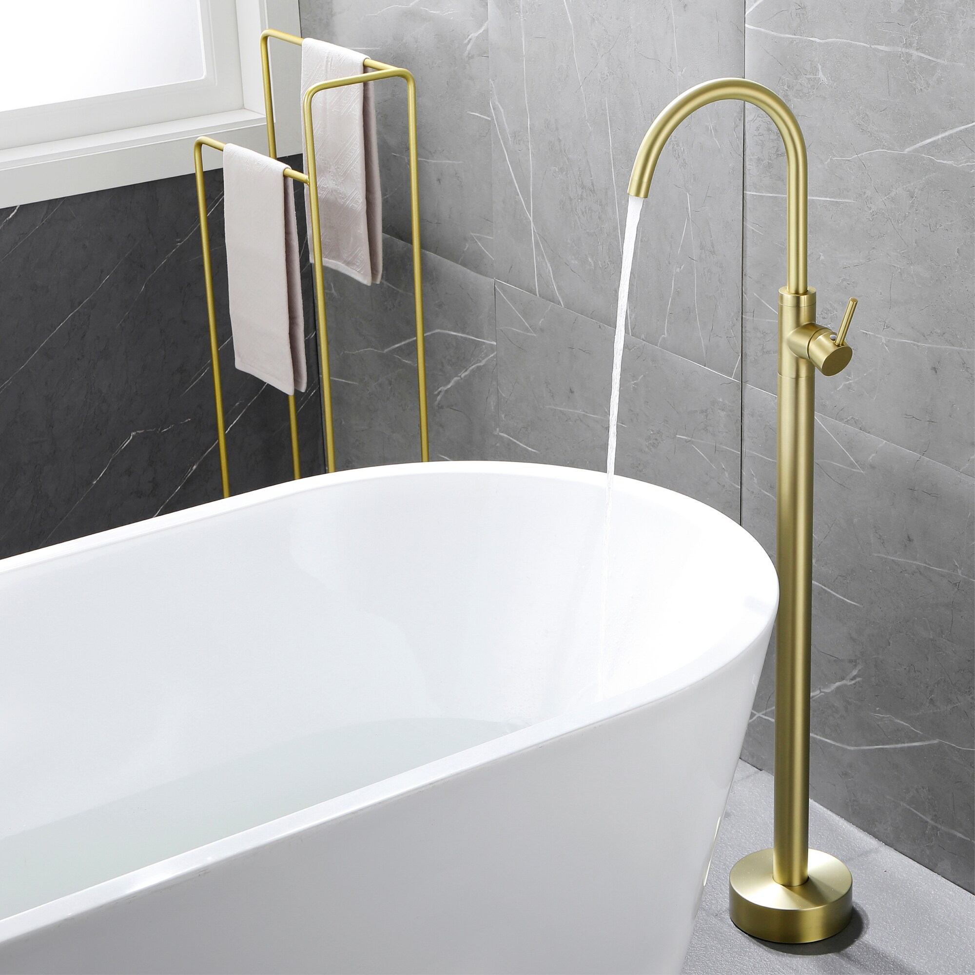 WELLFOR GSM-18033BG Roman-Tub-Faucets - View #3