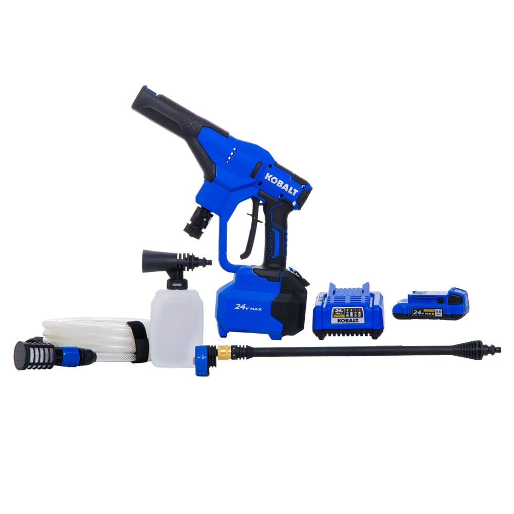 Kobalt KPC 1024A-03 350-PSI 0.8-GPM Cold Water Battery Outdoor power cleaner with 1 Spray Tips 2 Ah (Battery Included) (Charger Included)