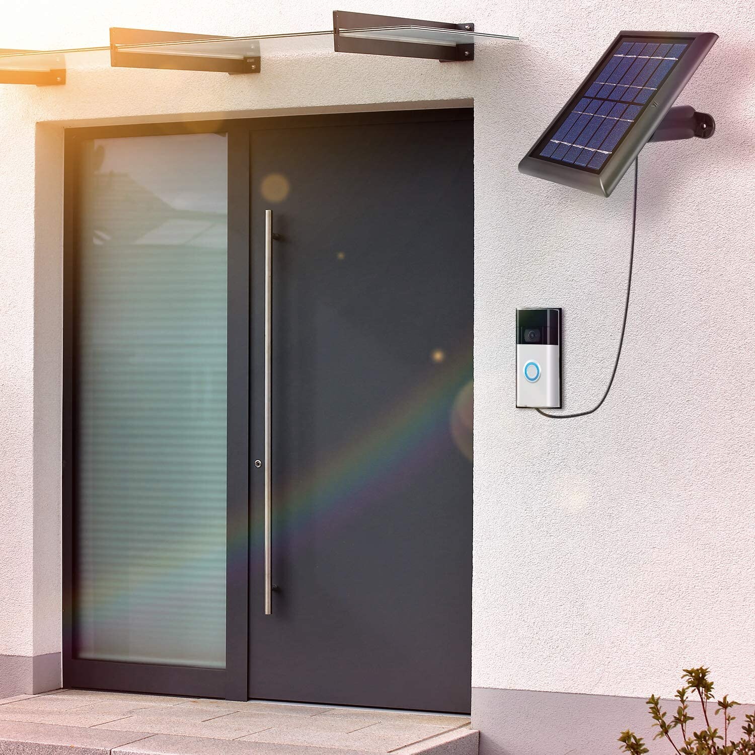 wasserstein weatherproof solar panel for ring video doorbell 2