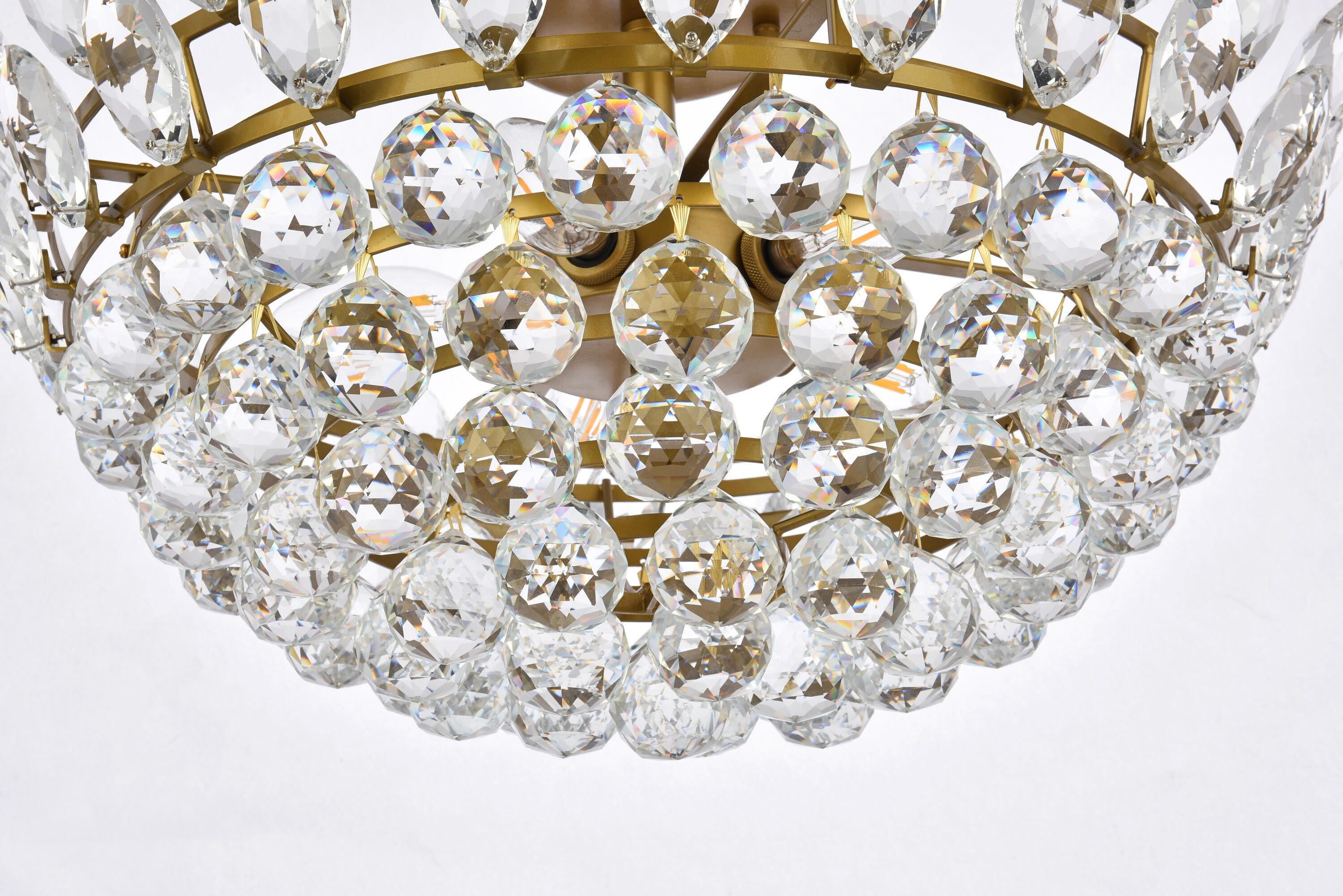 Emilia Brass and Crystal 5-Light Flush Mount