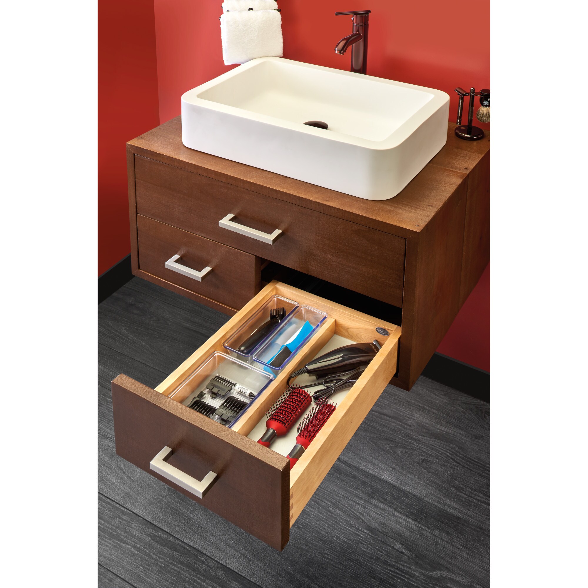 Maple U-Shaped Vanity Pullout