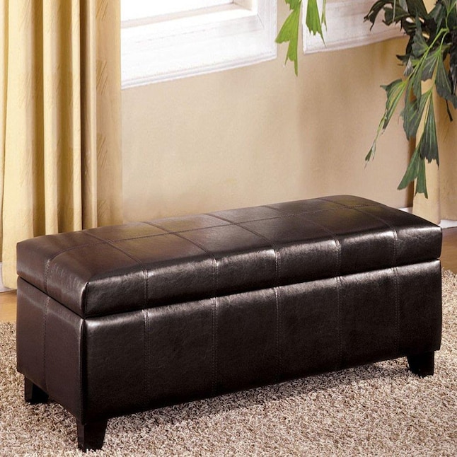 Furniture of America Luton Casual Espresso Storage Bench with