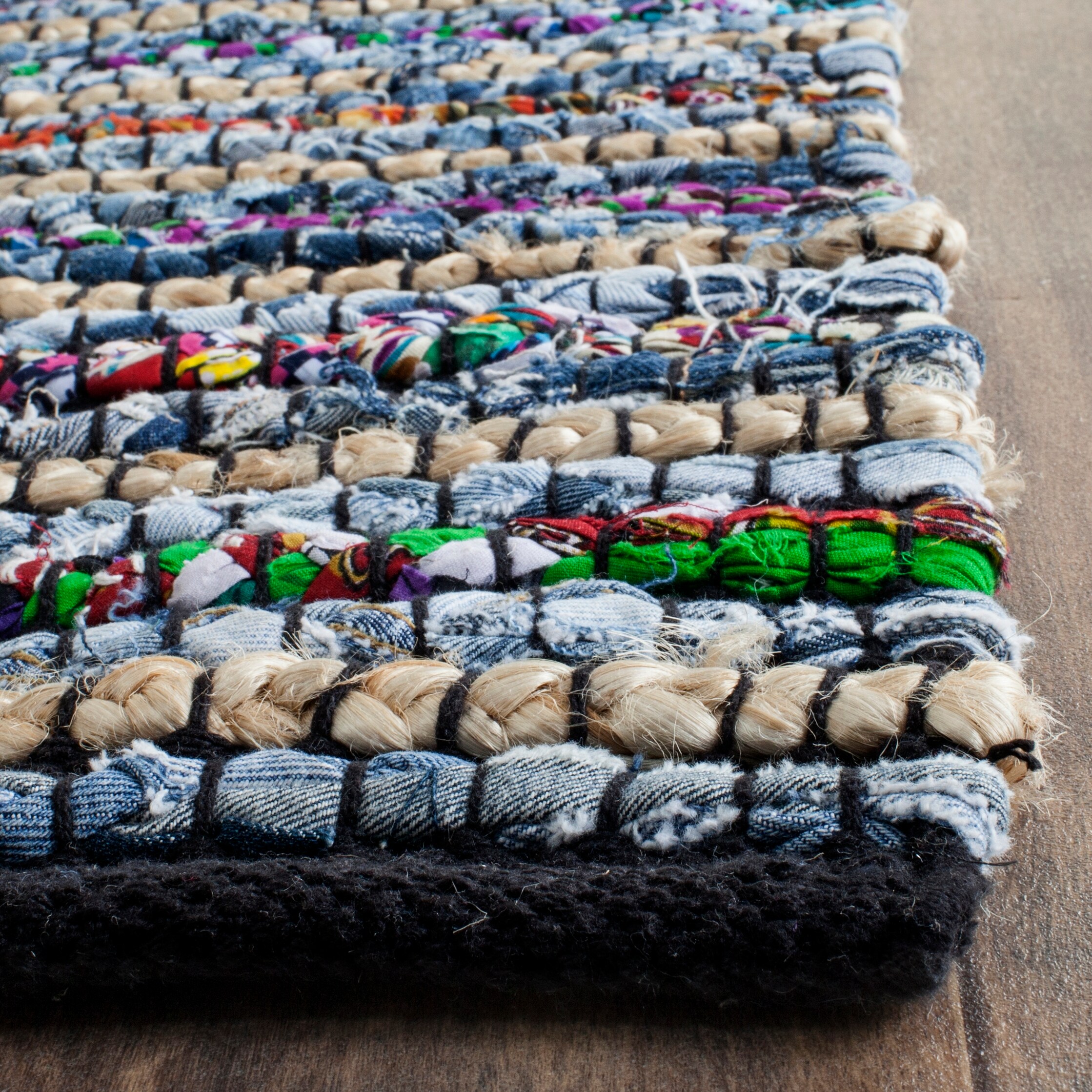 Cape Cod Handwoven Multi-Color Cotton Square Area Rug