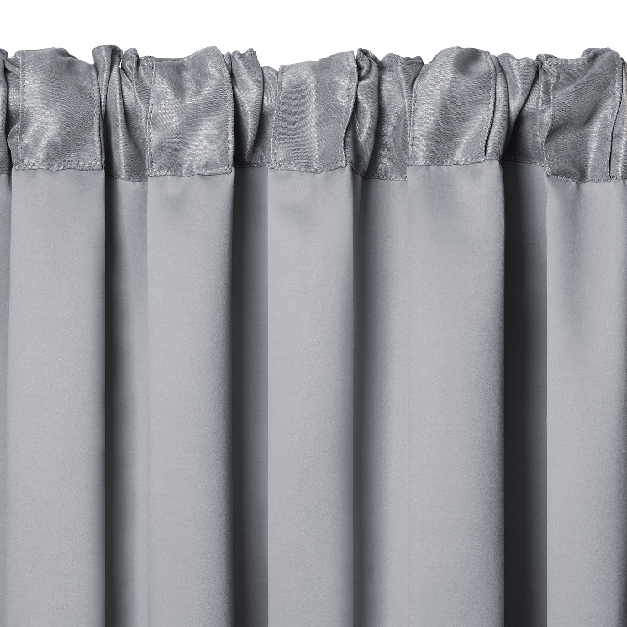 Silver Floral Damask Blackout Ground Length Window Curtain Panel