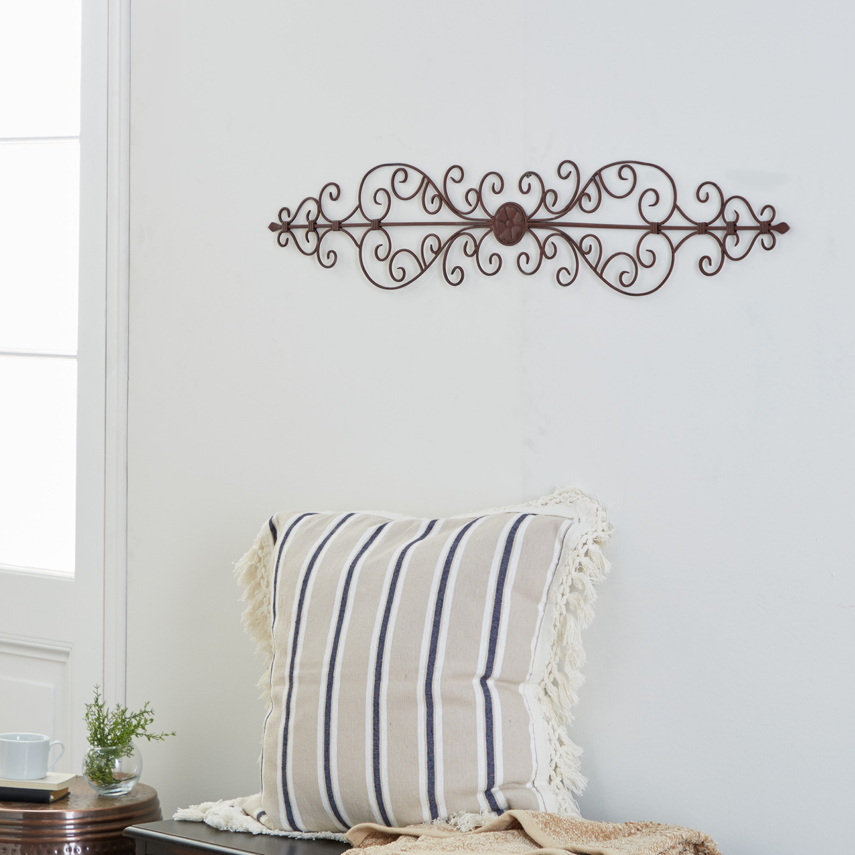 Grayson Lane 26545 44-Inches W x 8-Inches H Metal Scroll Long Abstract Wall sculpture