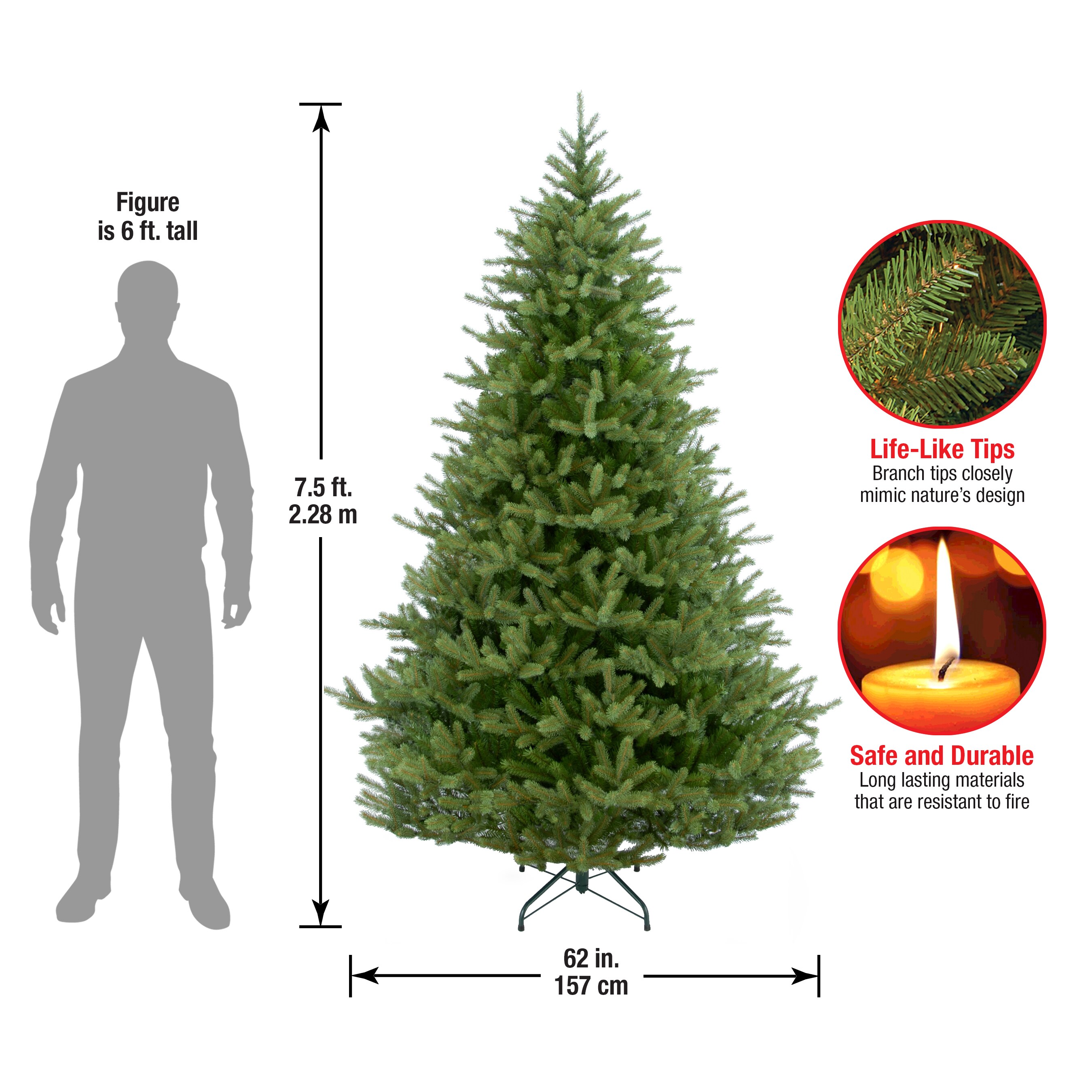 National Tree Company PENF1-500-75 Artificial-Christmas-Trees - View #7