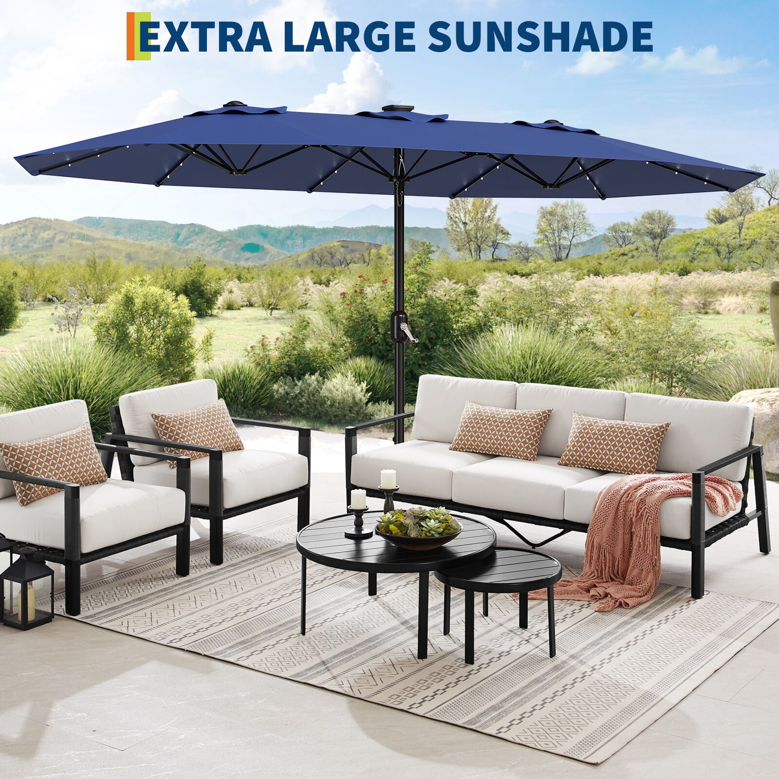 3 piece patio set under with umbrella hole 3 Piece Patio Bistro Table and Chairs Set with Umbrella Hole