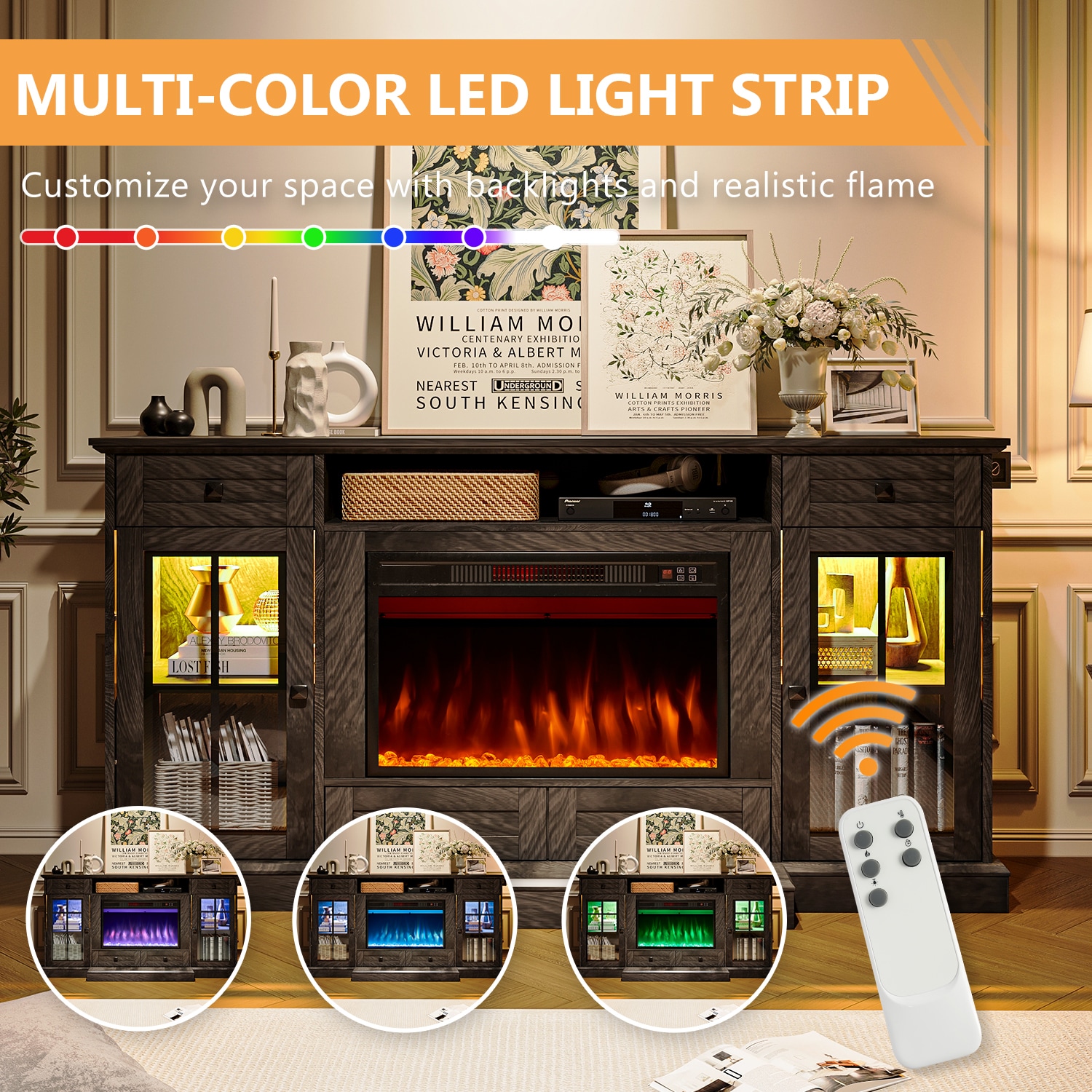AOXUN H21034GR+H20024 Electric-Fireplaces - View #8