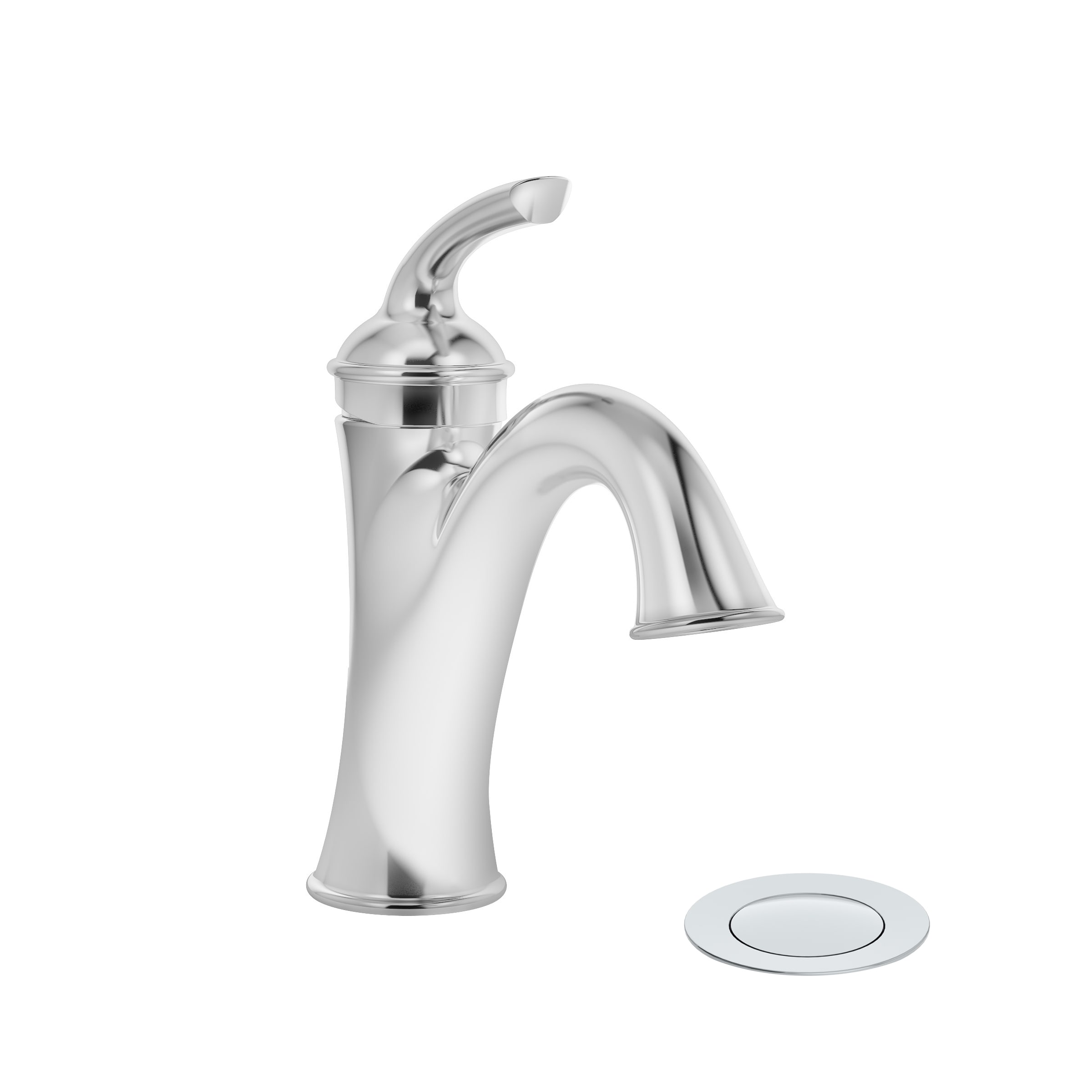 Symmons SLS5512PP Elm Polished Chrome Single hole 1-handle WaterSense High-arc Commercial/Residential Handle Bathroom Sink Faucet with Drain