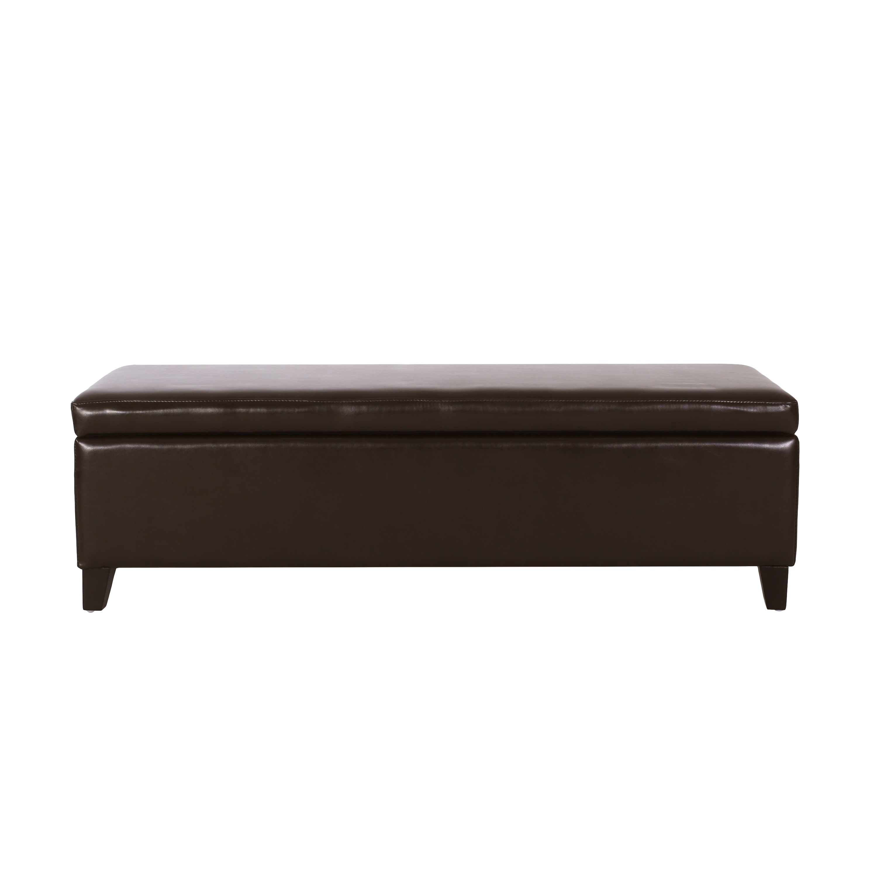 Best Selling Home Decor 281648 Casual Brown Faux leather Storage Ottoman