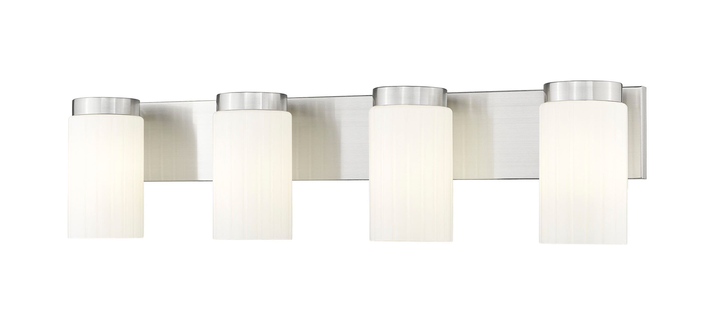 Z-Lite 746-4V-BN Burk 30-in 4 -Light Brushed Nickel Transitional Vanity light