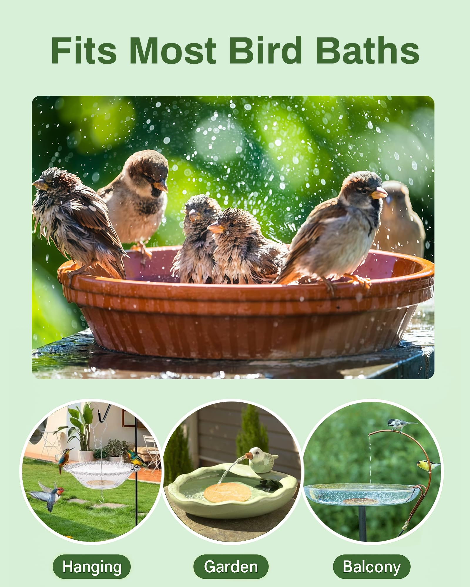 Phewnyzo Pure Copper Bird Bath Purification Disk for Outdoor Birdbaths ...