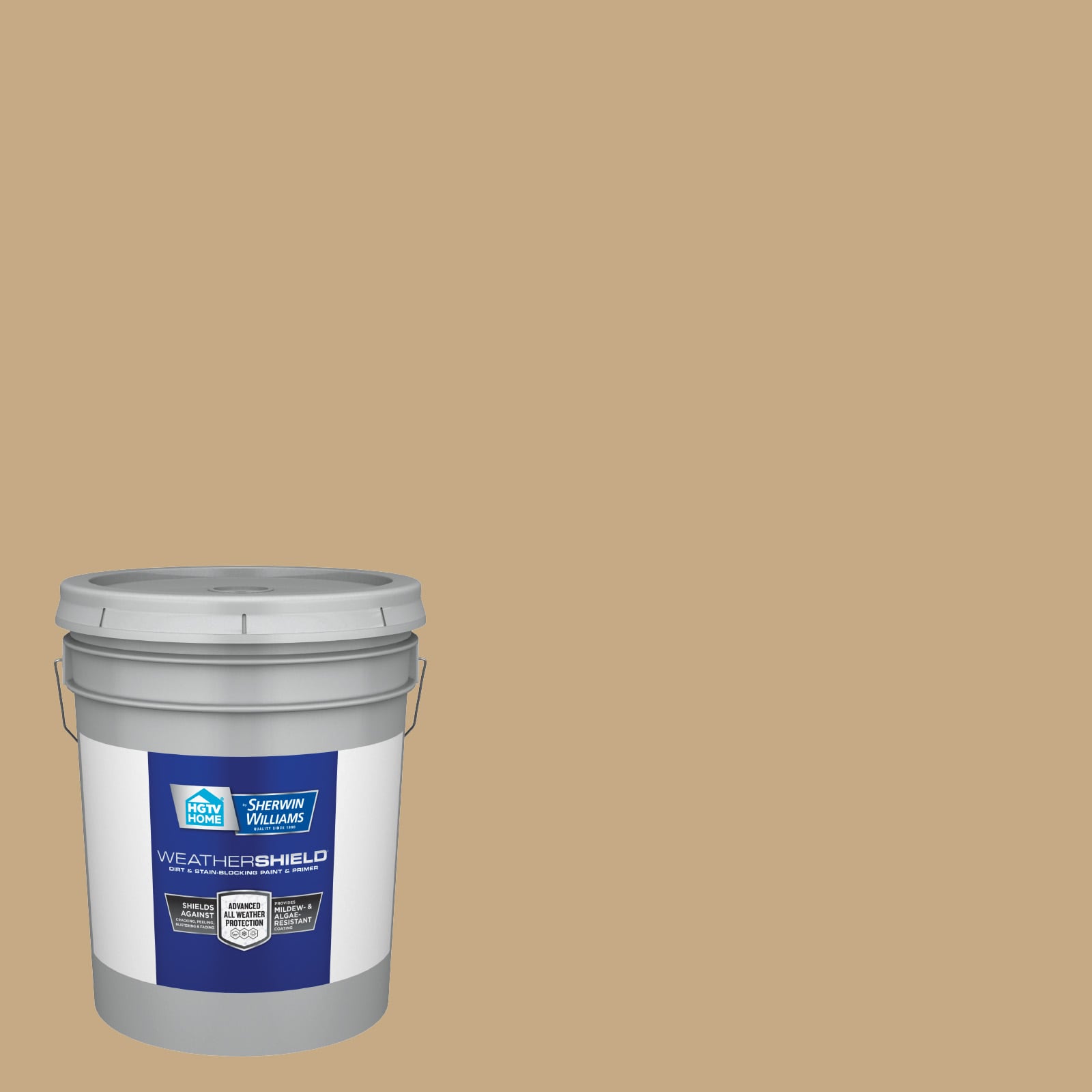 HGTV HOME by Sherwin-Williams HGSW2185-636327 Weathershield Semi-gloss Camelback HGSW2185 Latex Exterior Paint + Primer ( 5-gallon )