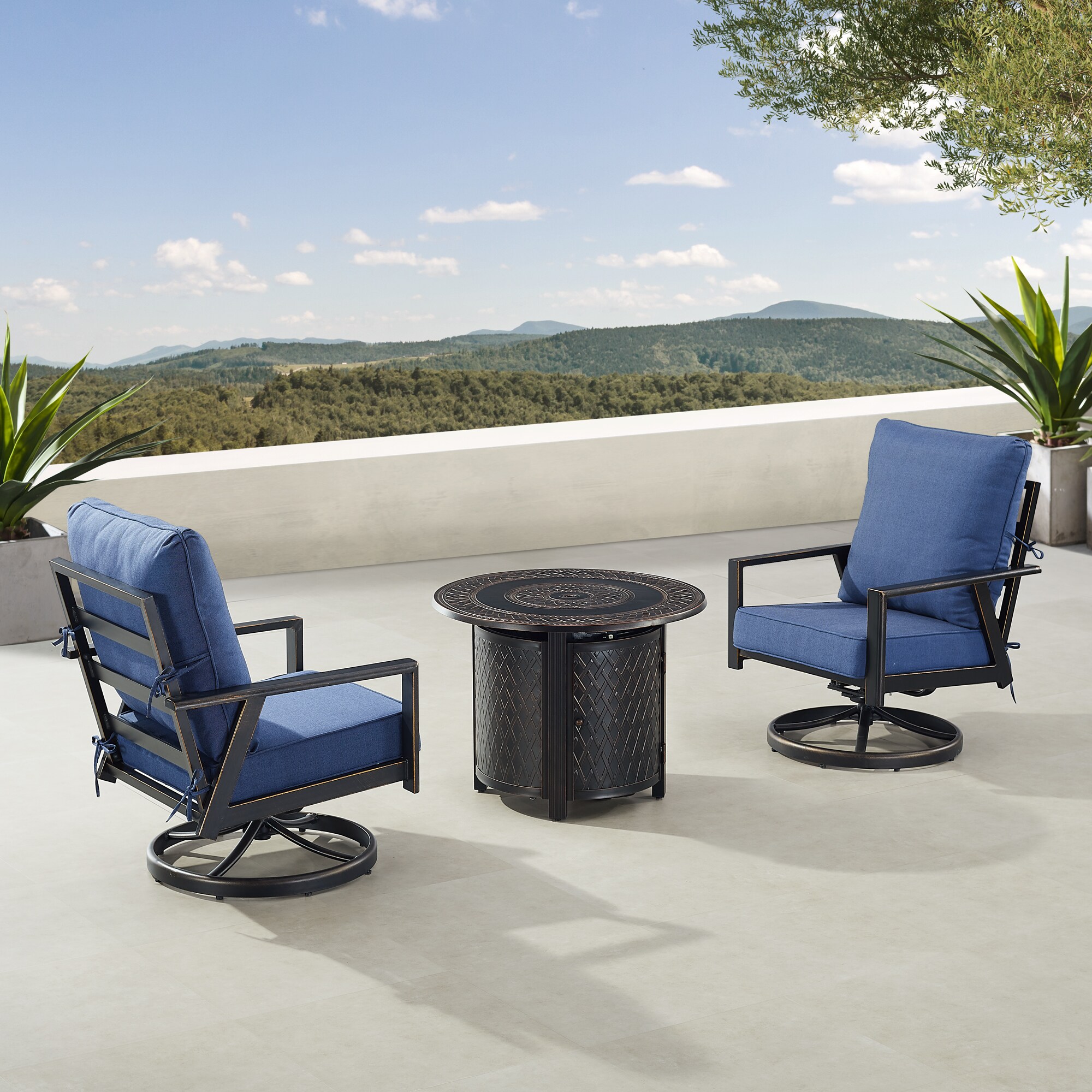 Oakland Living LUX2CHRITZBLCUA Patio-Conversation-Sets - View #3