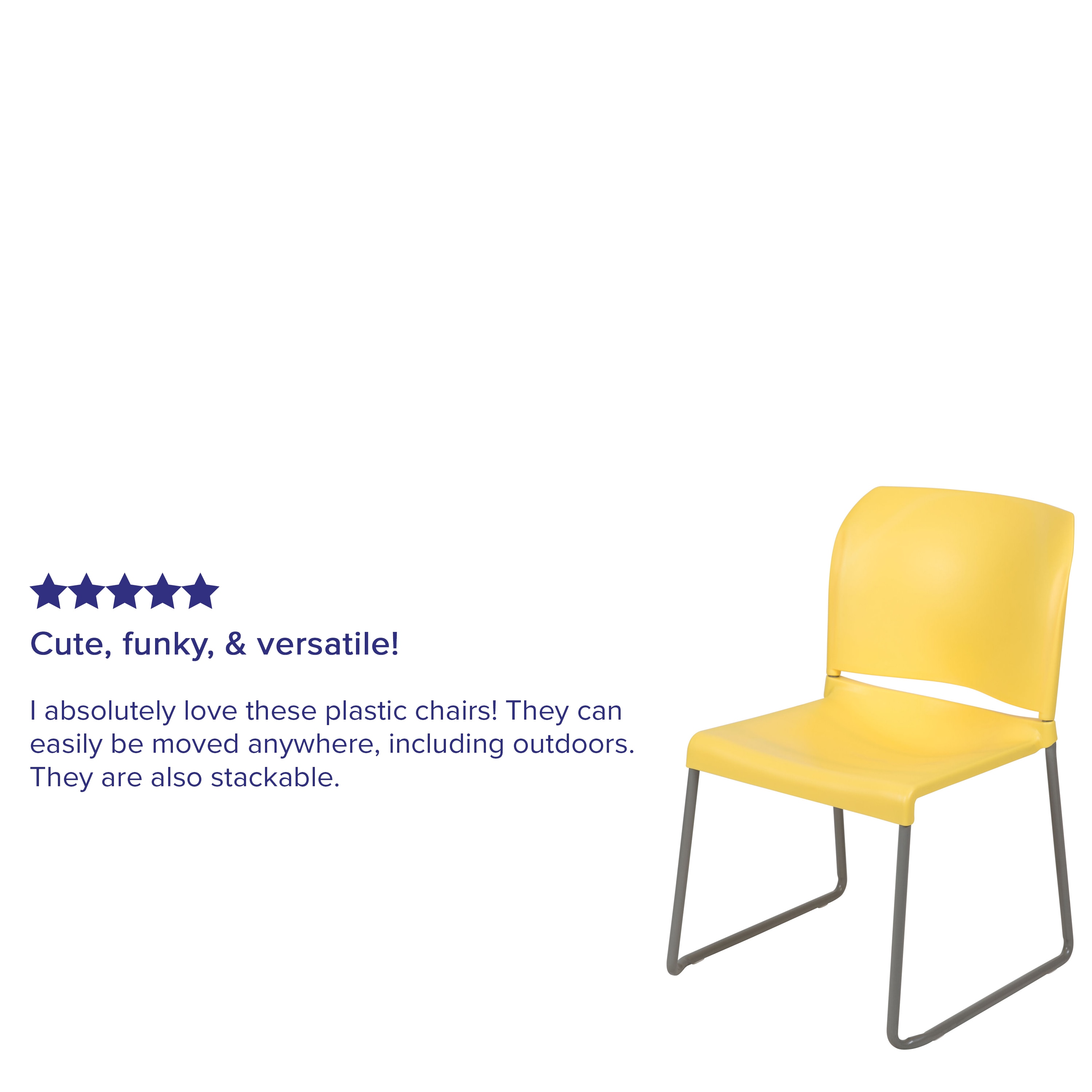 Yellow Ergonomic Armless Stacking Reception Chair