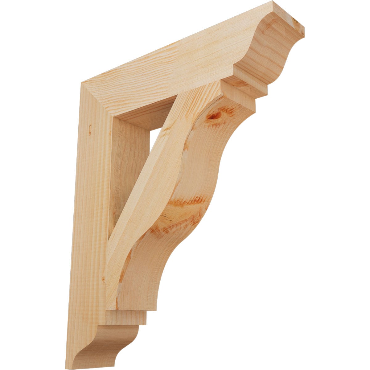 Ekena Millwork BKT04X18X22FST01SDF Funston traditional smooth 3-1/2-in x 18-in x 22-in Douglas fir Brown Wood Standard bracket