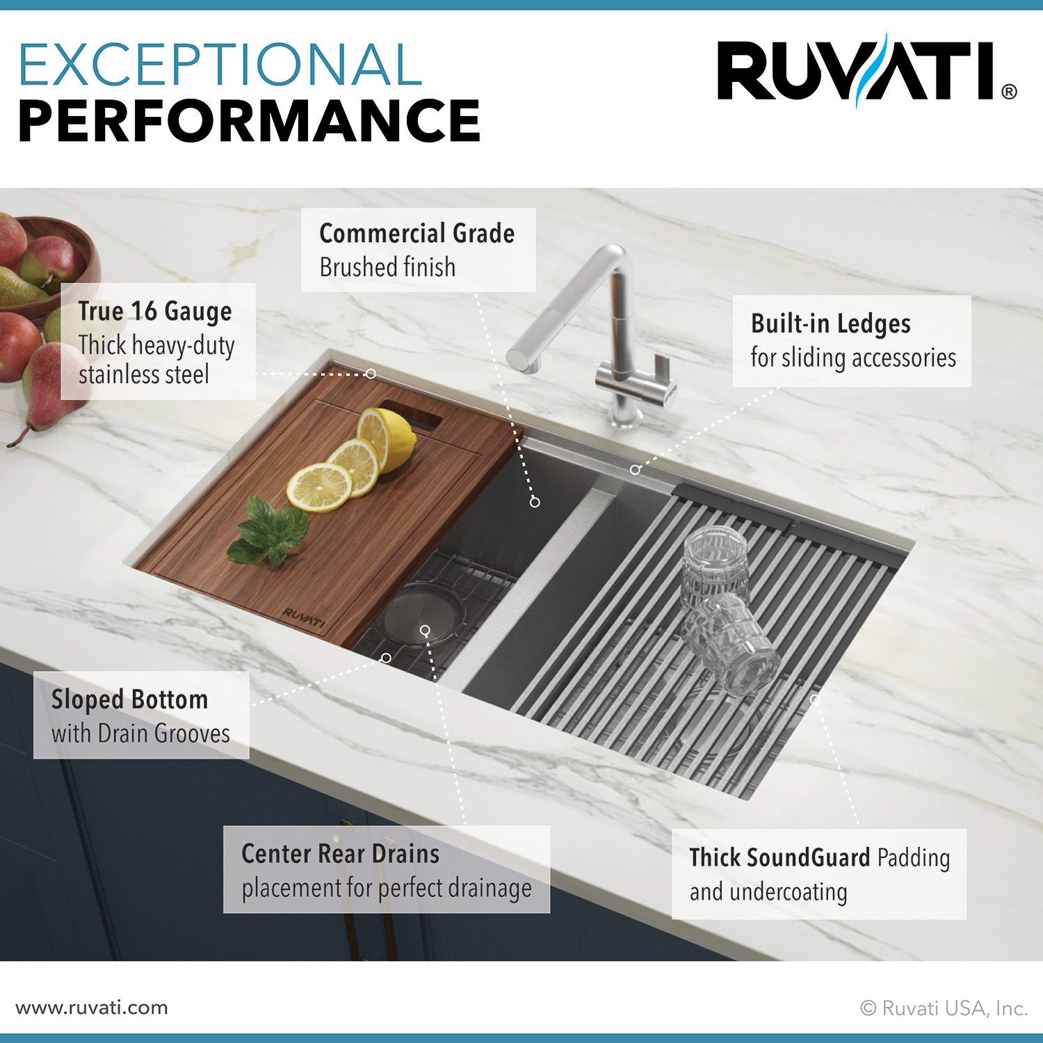 Ruvati RVH8351 Kitchen-Sinks - View #11