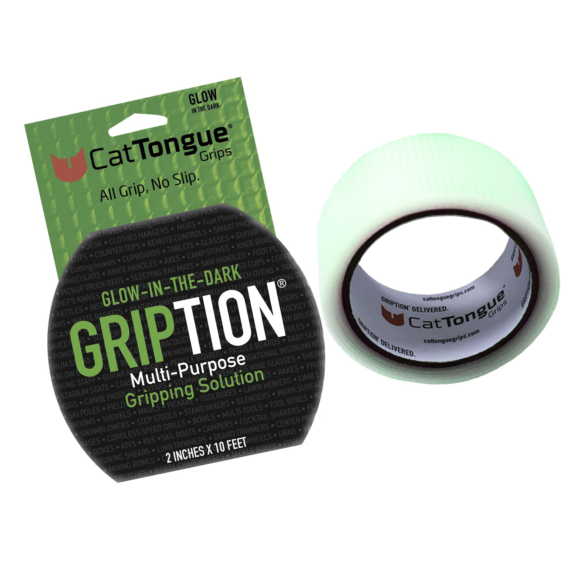 CatTongue Grips UC23-00175 2-Inches x 120 Inch(es) Glow in the Dark Roll Anti-Slip Tape