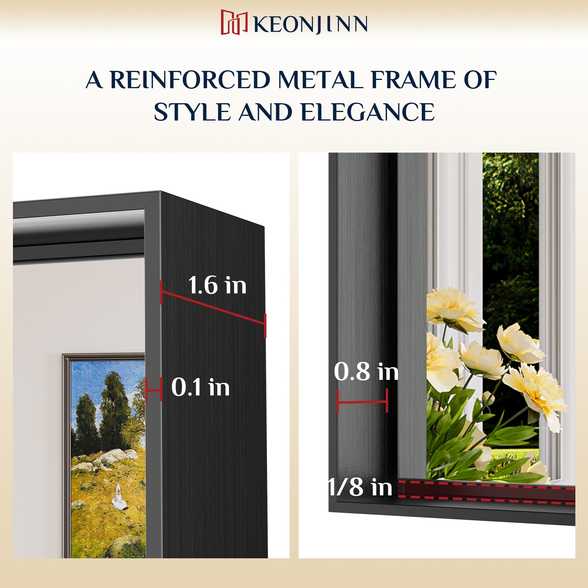 Keonjinn LW-JZ-JSKFJ-6181BK Decor-Mirrors - View #4