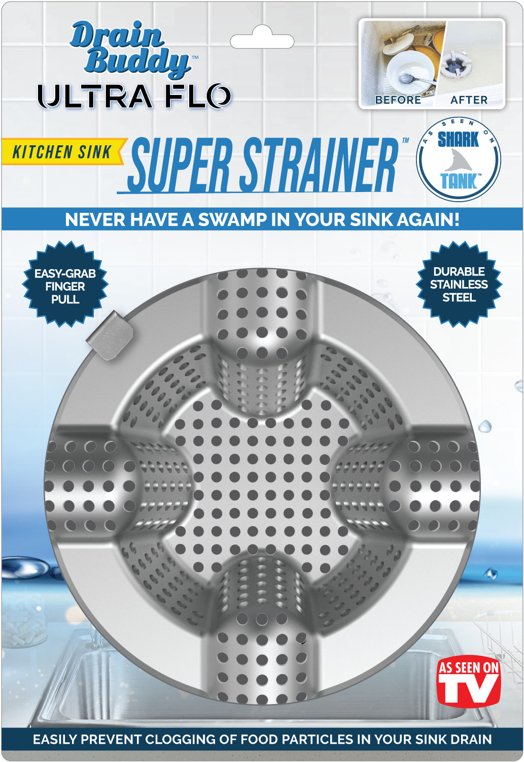 Drain Buddy BUF KSN M 4.5-in Stainless steel Rust Resistant Strainer