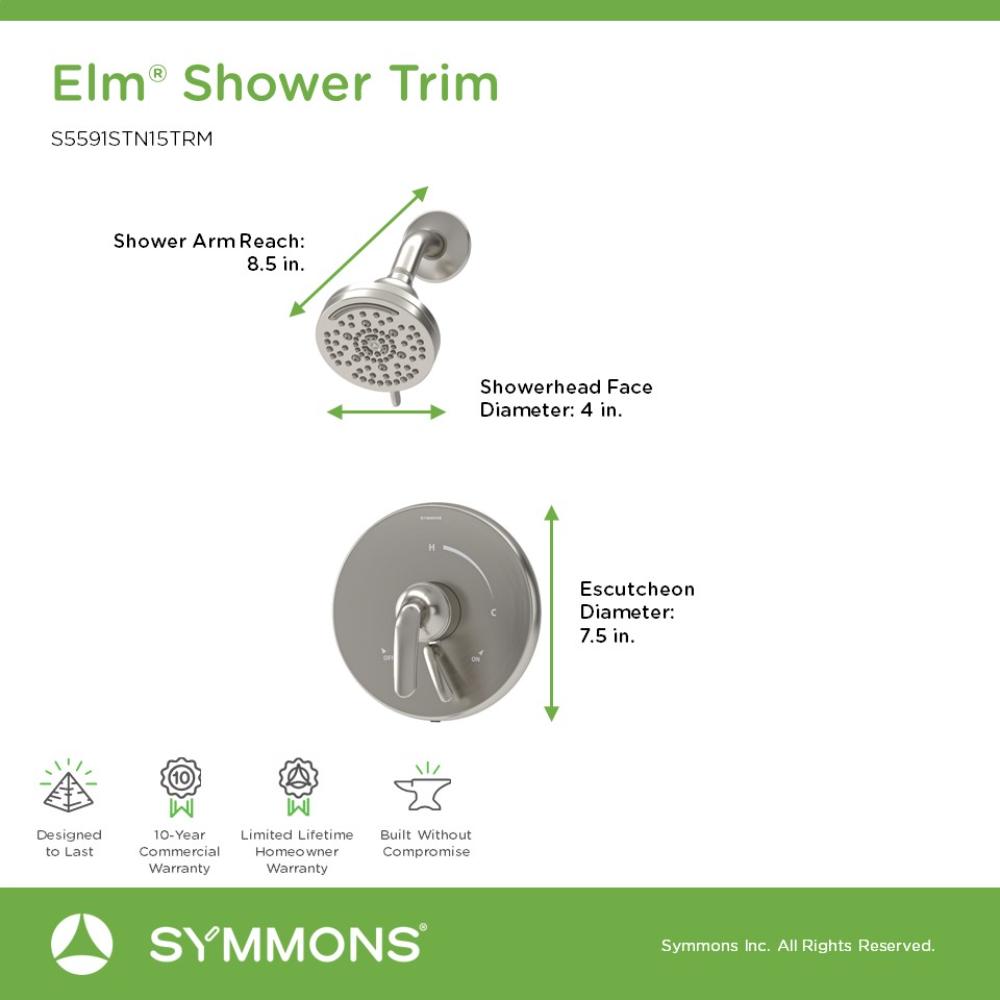 Symmons S5591STN15TRM Tub-Shower-Faucets - View #2