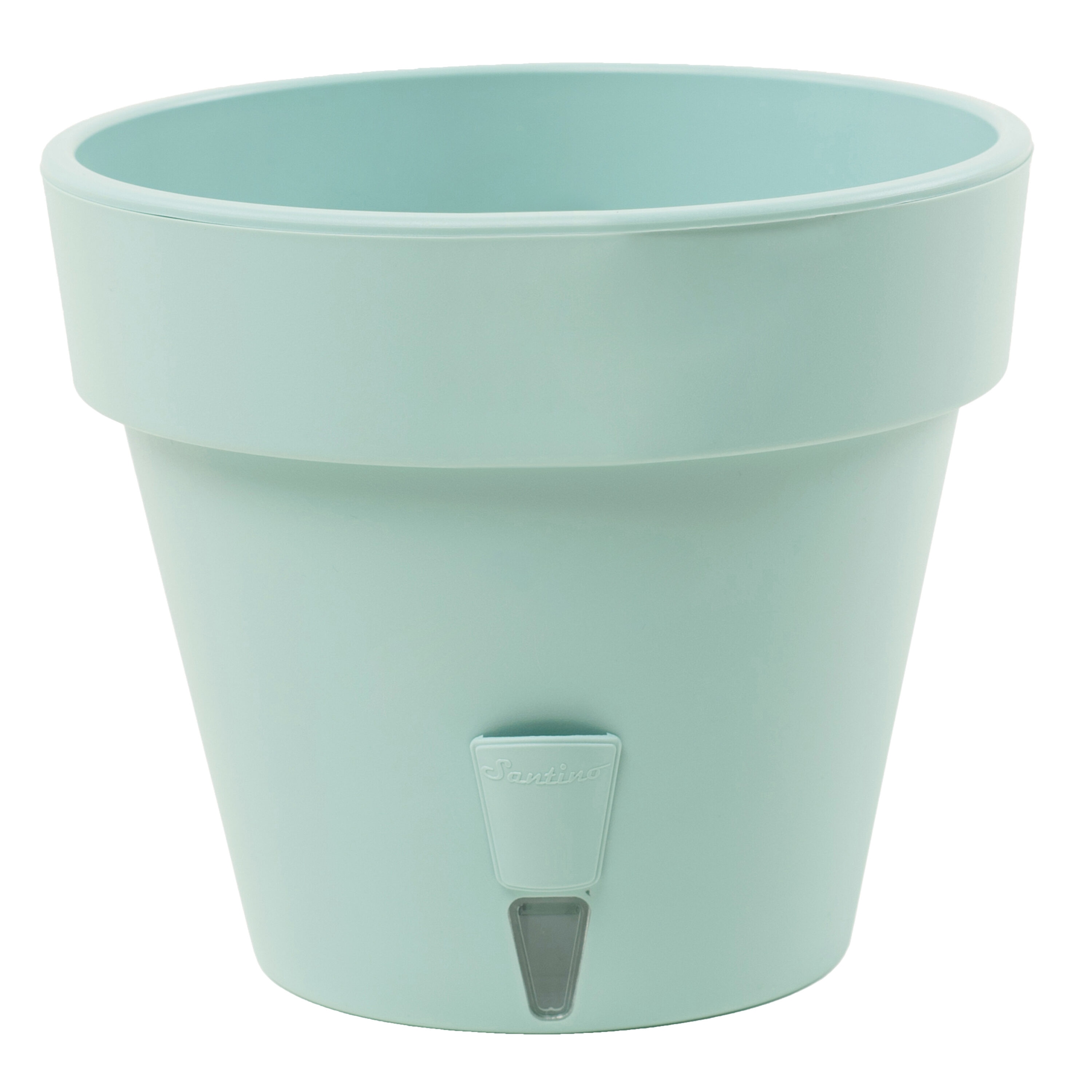 Decopots LAT79JADE Round 6.3-Inches W Small Green Plastic Indoor/Outdoor Planter with Self Watering
