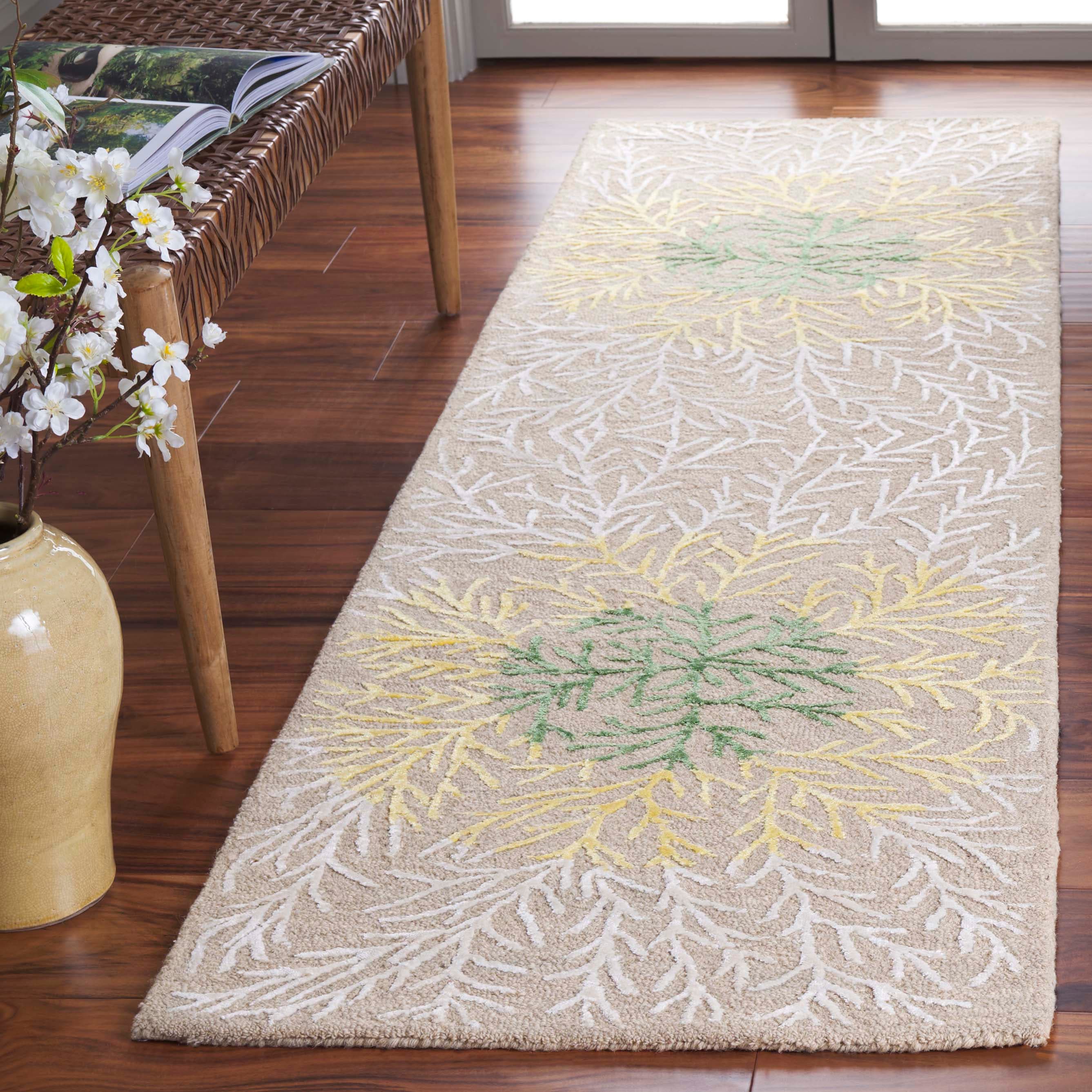  Soho 257 Beige/Yellow Contemporary 2ft-3in x 8ft Runner Rug